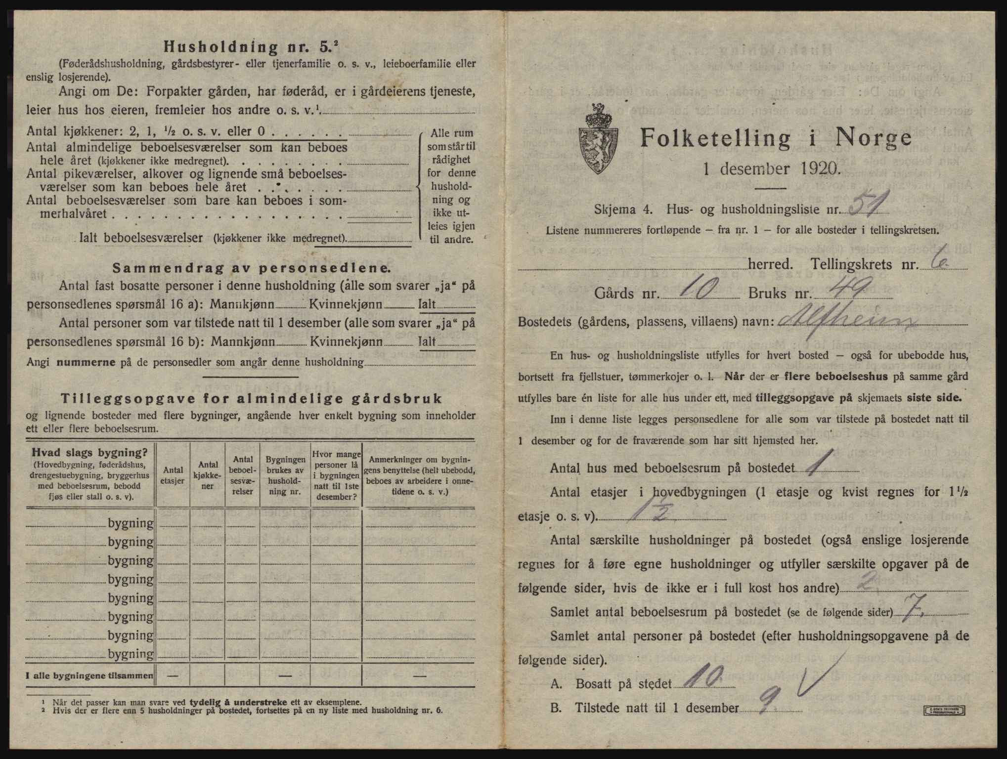 SAO, 1920 census for Glemmen, 1920, p. 2601