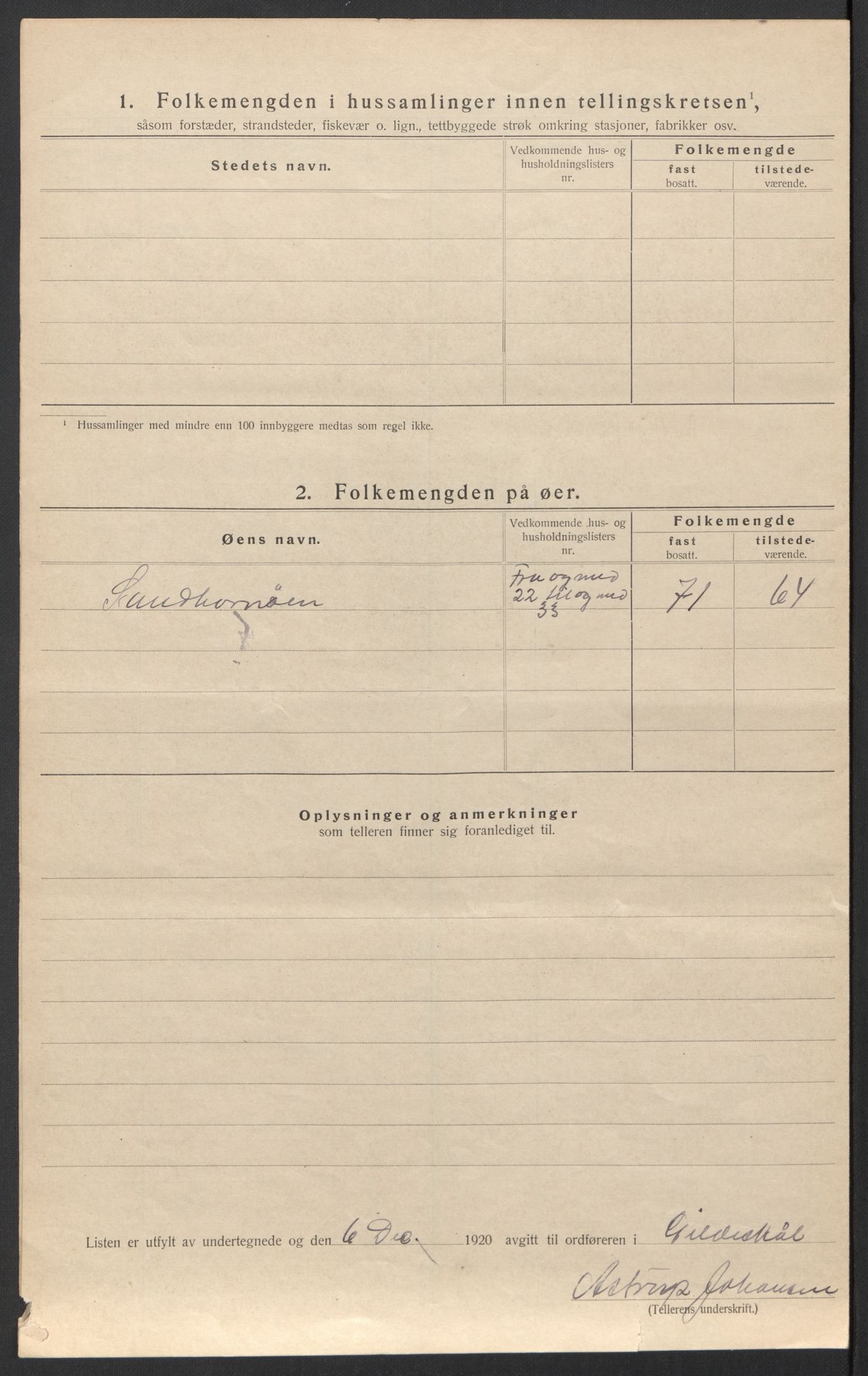 SAT, 1920 census for Gildeskål, 1920, p. 30