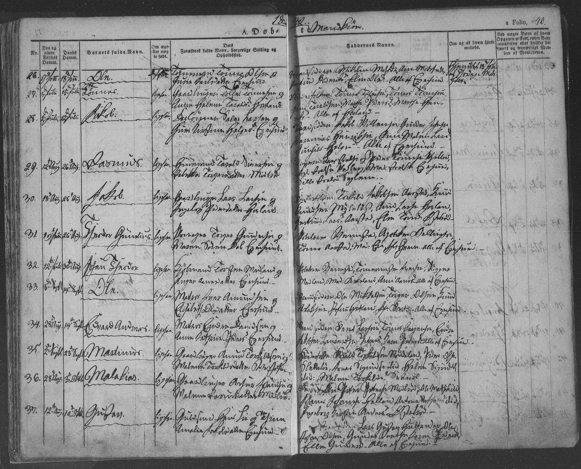 Eigersund sokneprestkontor, SAST/A-101807/S08/L0009: Parish register (official) no. A 9, 1827-1850, p. 40