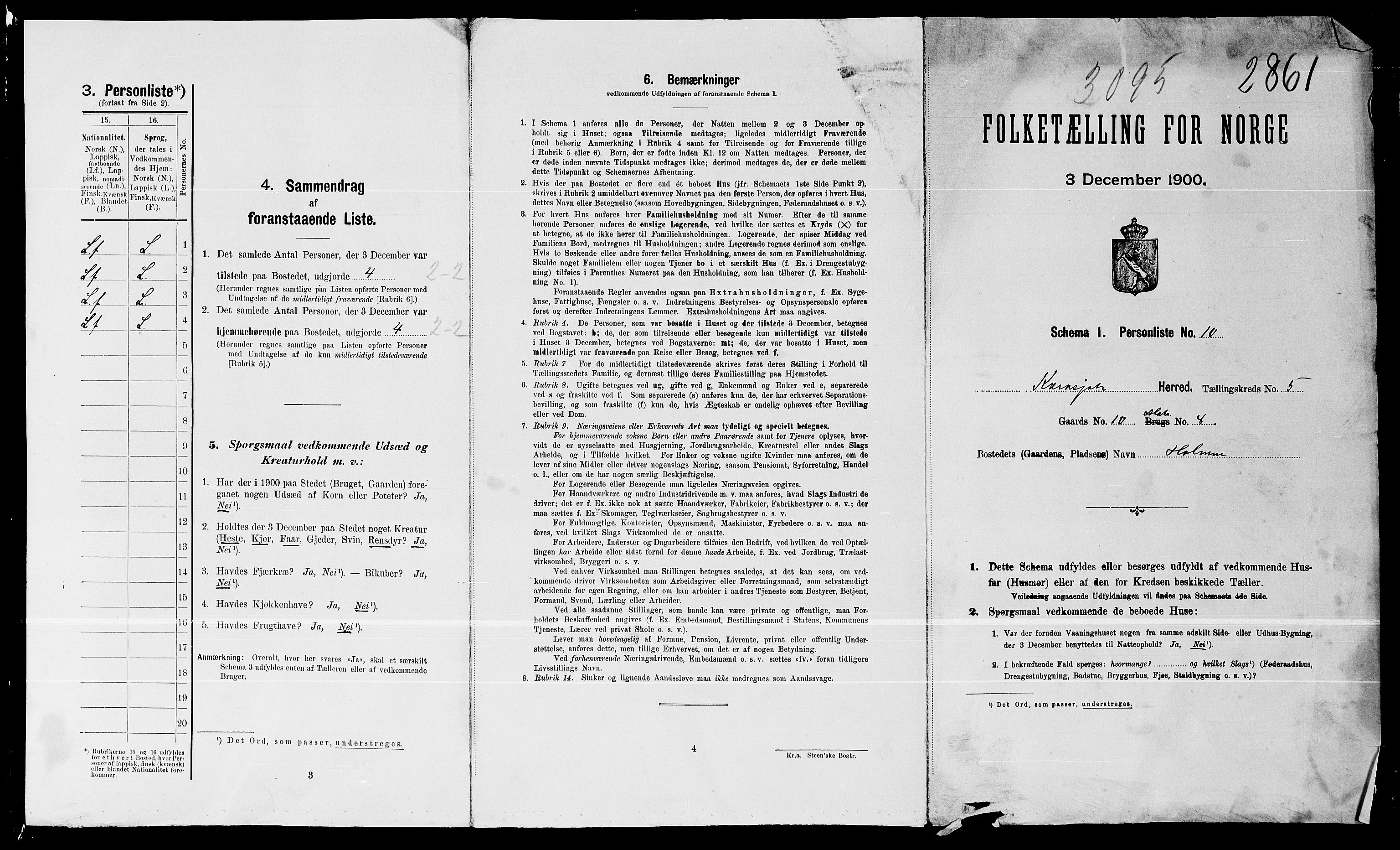 SATØ, 1900 census for Karasjok, 1900, p. 18