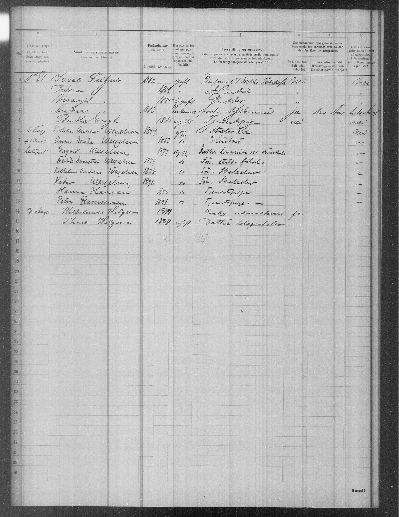 OBA, Municipal Census 1902 for Kristiania, 1902, p. 11249