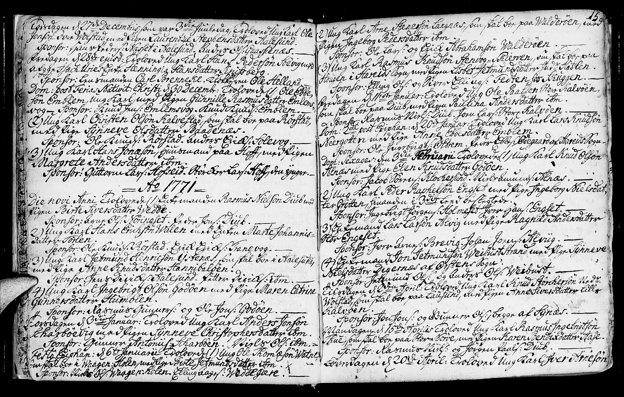 Ministerialprotokoller, klokkerbøker og fødselsregistre - Møre og Romsdal, AV/SAT-A-1454/528/L0392: Parish register (official) no. 528A03, 1762-1800, p. 15