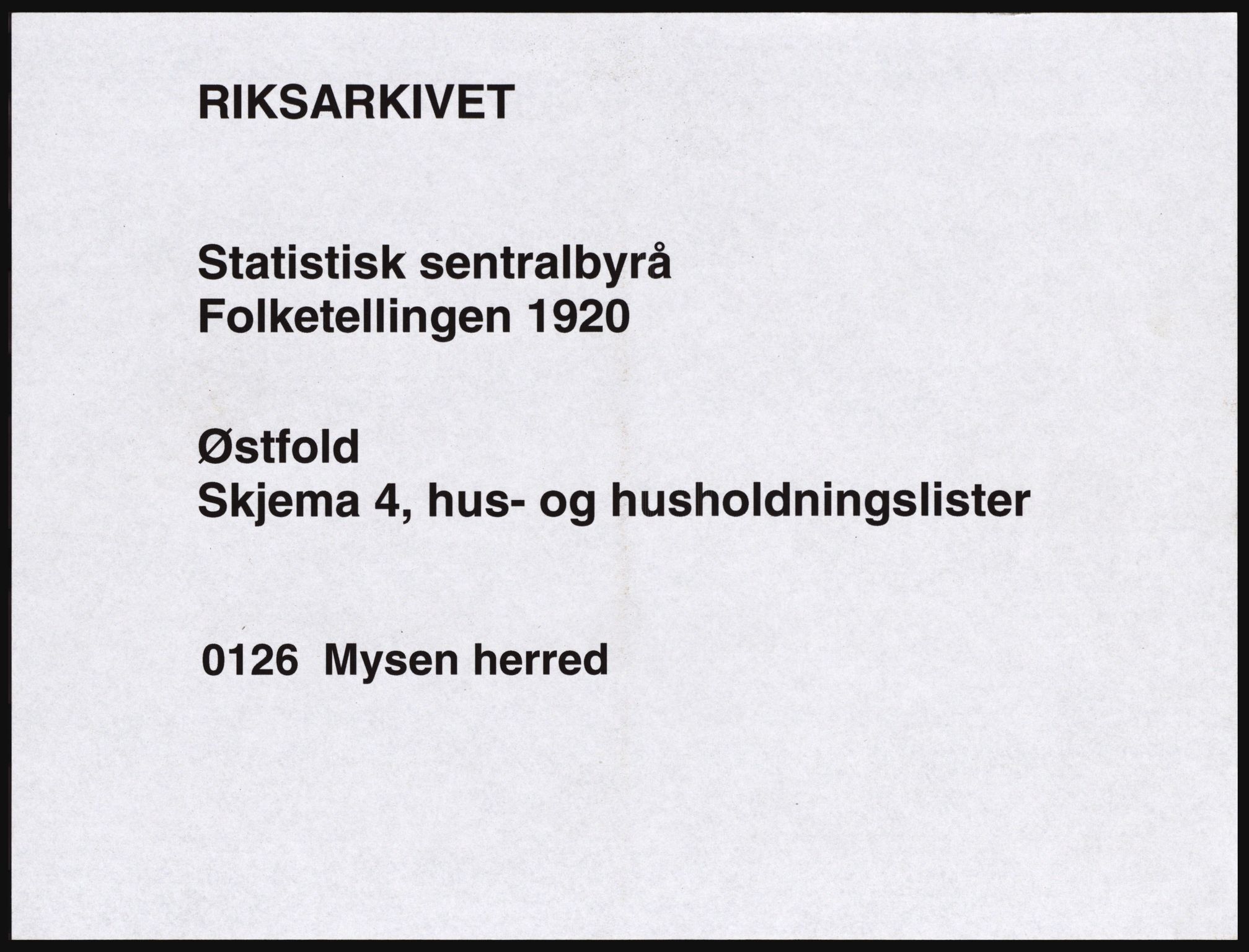 SAO, 1920 census for Mysen, 1920, p. 31