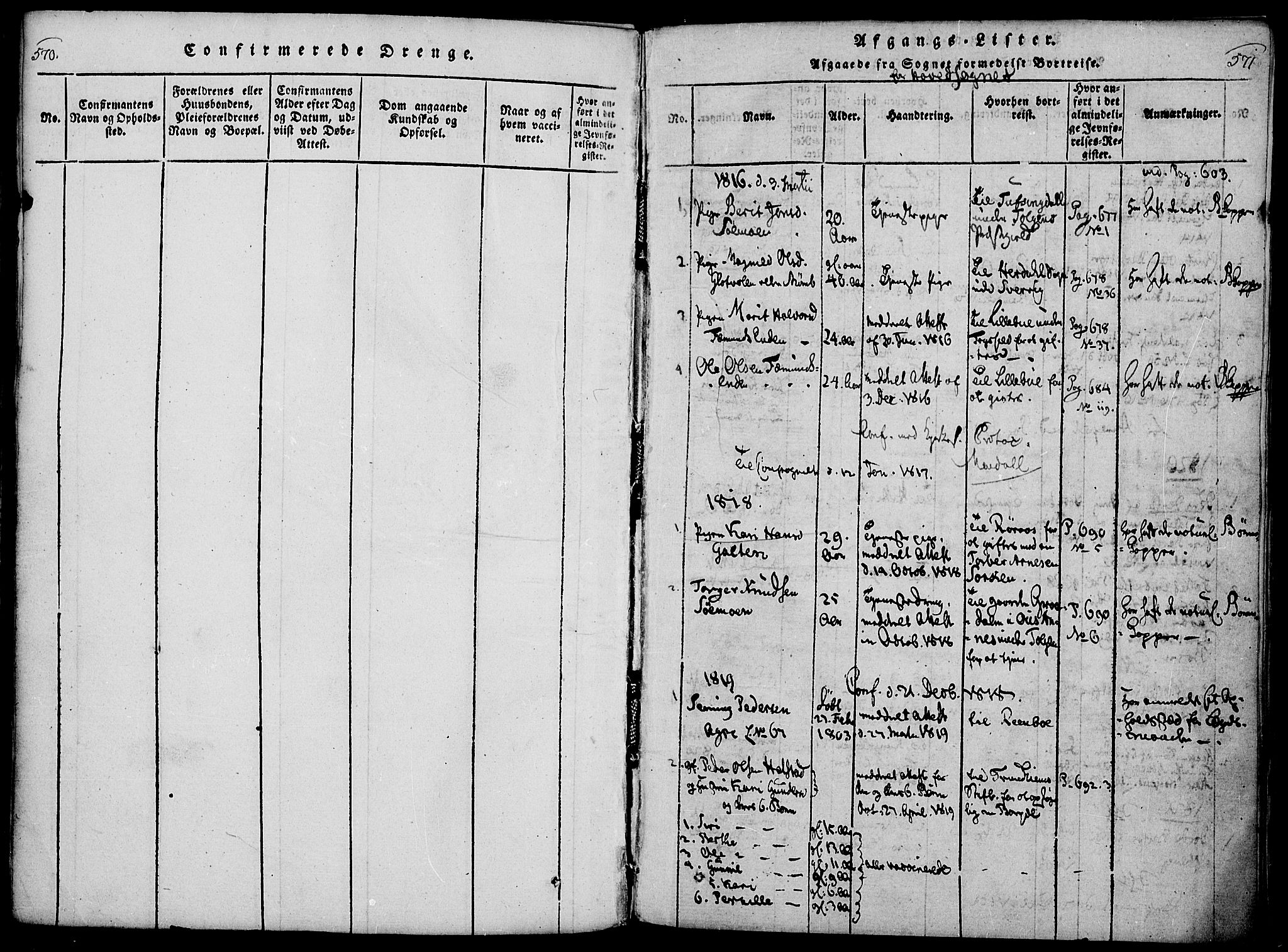Rendalen prestekontor, SAH/PREST-054/H/Ha/Haa/L0003: Parish register (official) no. 3, 1815-1829, p. 570-571