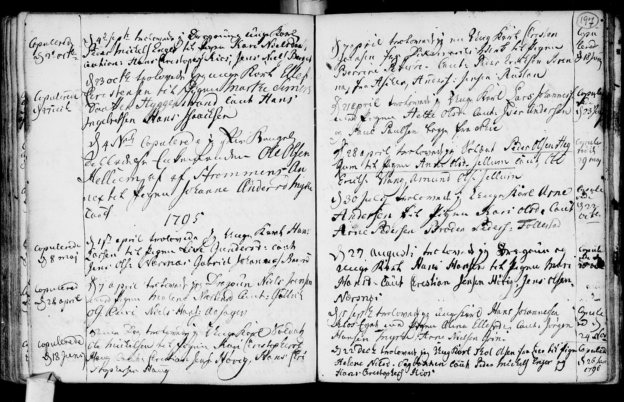Røyken kirkebøker, SAKO/A-241/F/Fa/L0003: Parish register (official) no. 3, 1782-1813, p. 197