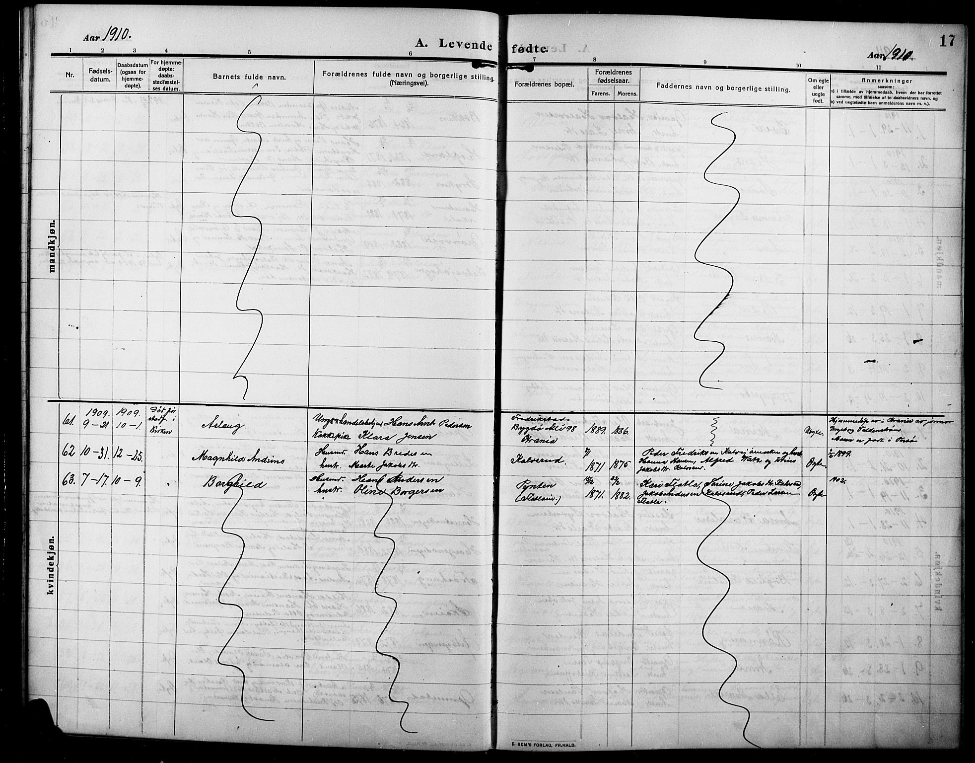 Lunner prestekontor, SAH/PREST-118/H/Ha/Hab/L0001: Parish register (copy) no. 1, 1909-1922, p. 17