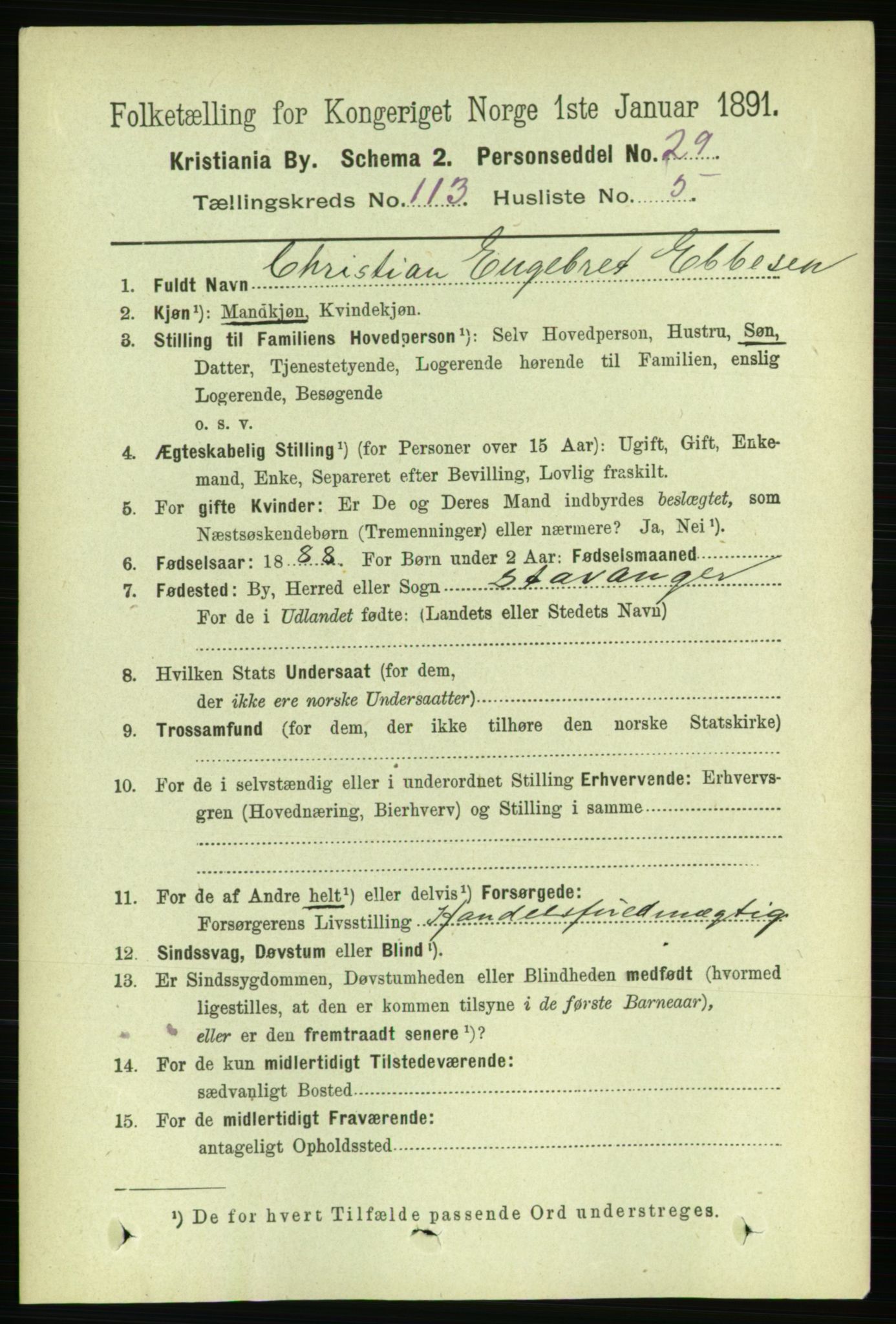 RA, 1891 census for 0301 Kristiania, 1891, p. 59994