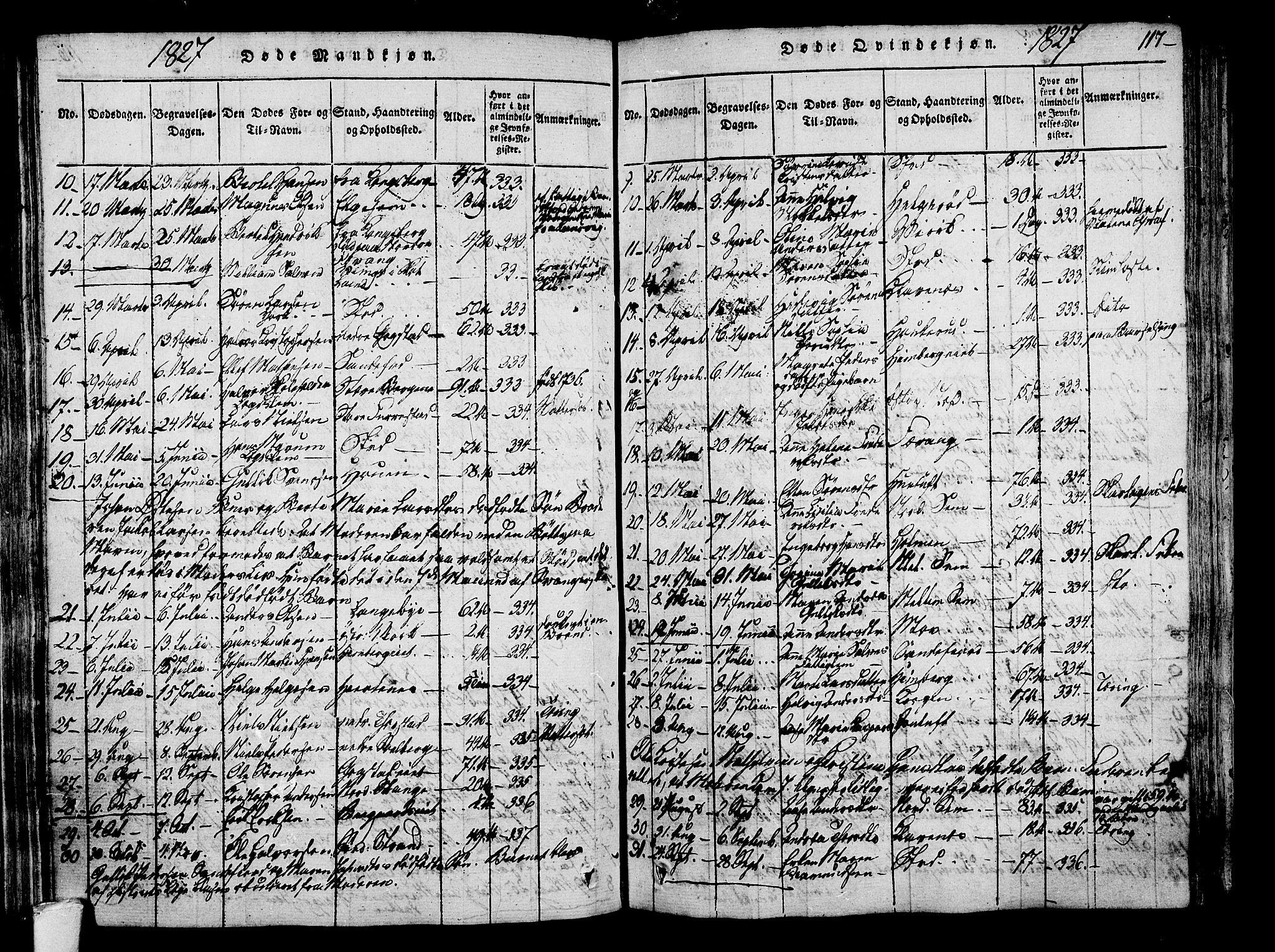 Sandar kirkebøker, AV/SAKO-A-243/F/Fa/L0004: Parish register (official) no. 4, 1814-1832, p. 117