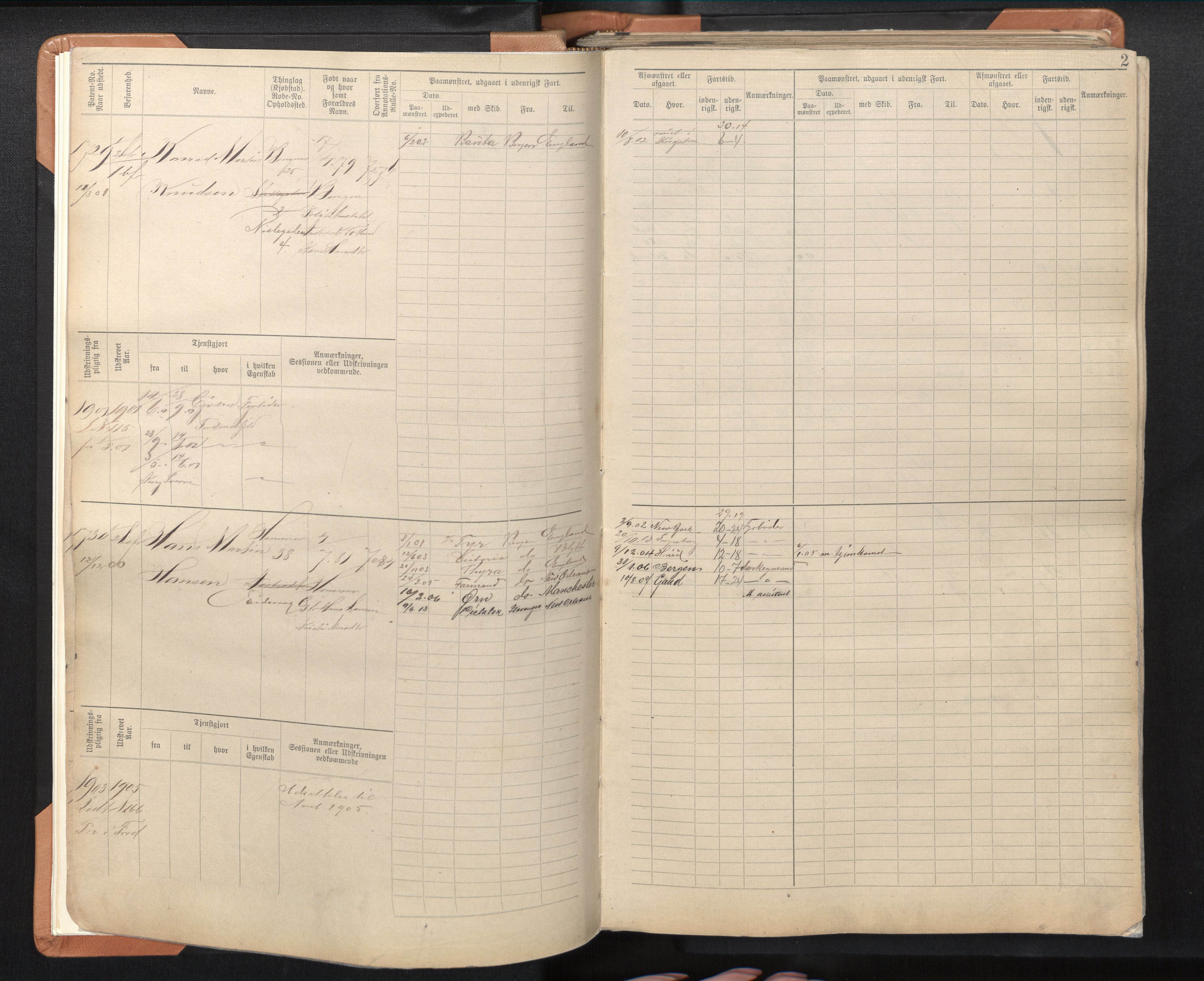 Innrulleringssjefen i Bergen, AV/SAB-A-100050/F/Fe/L0005: Sjøfartshovedrulle B, nr. 1727 - 2570, 1900-1908, p. 2