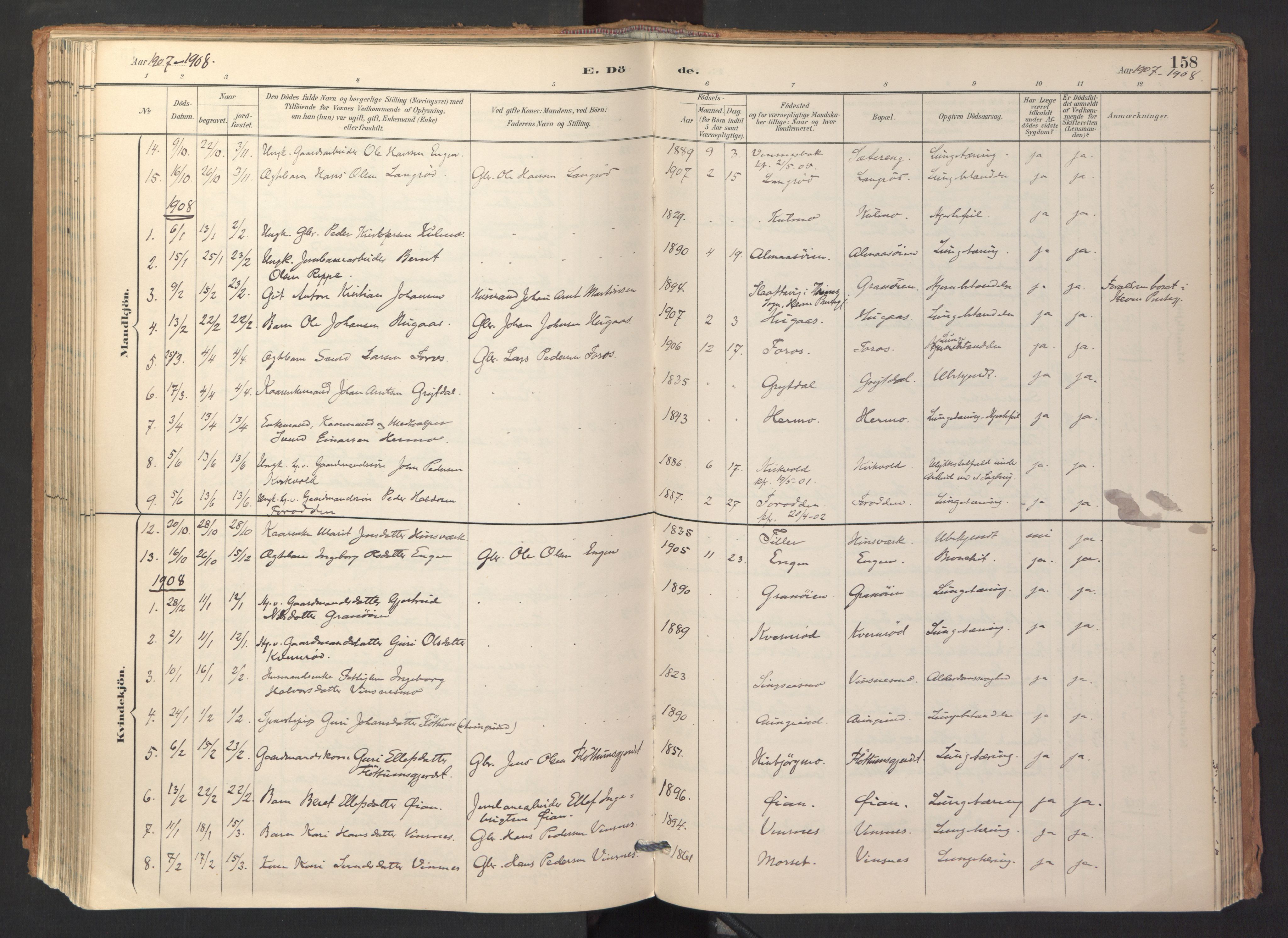 Ministerialprotokoller, klokkerbøker og fødselsregistre - Sør-Trøndelag, SAT/A-1456/688/L1025: Parish register (official) no. 688A02, 1891-1909, p. 158