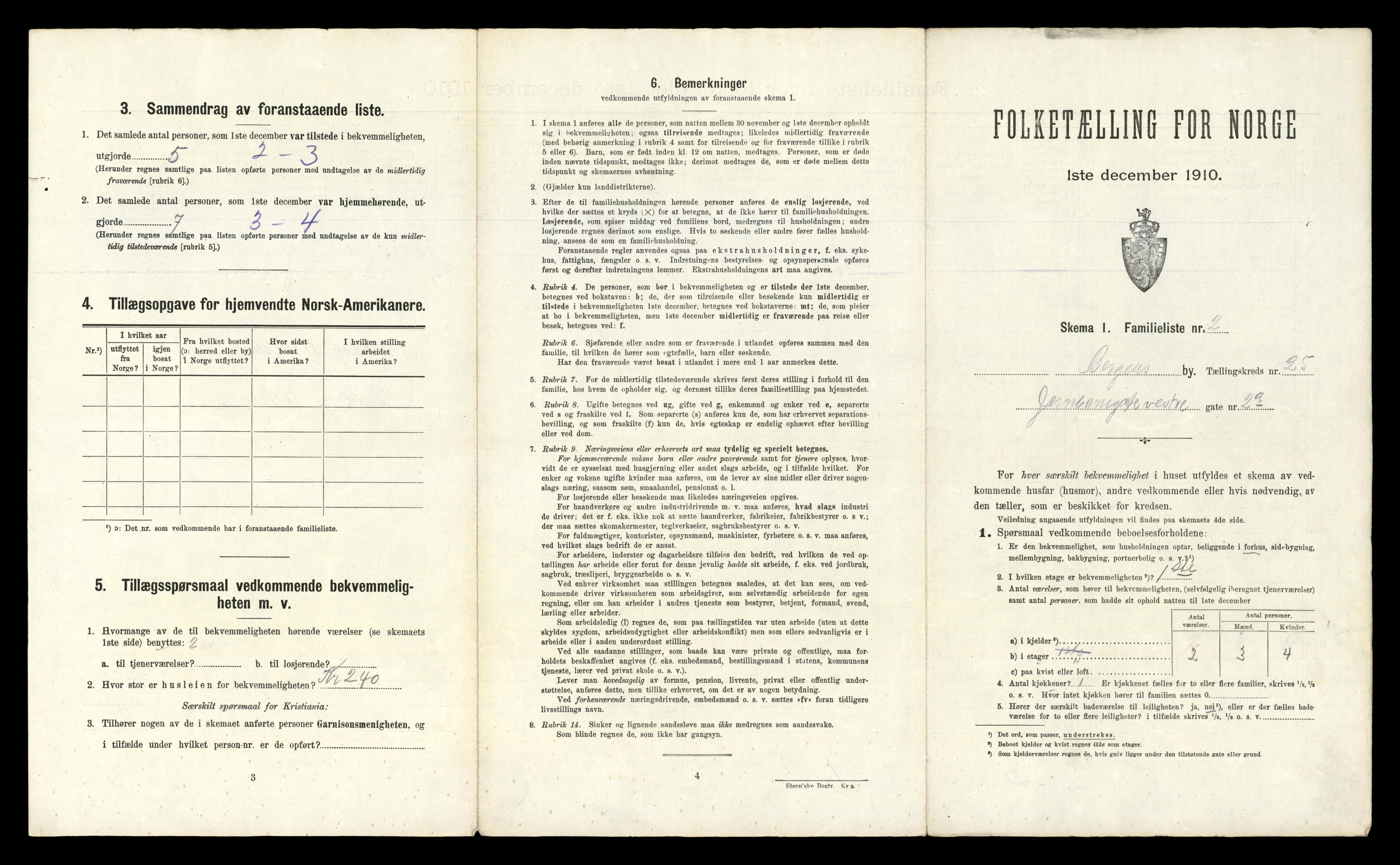 RA, 1910 census for Bergen, 1910, p. 8069