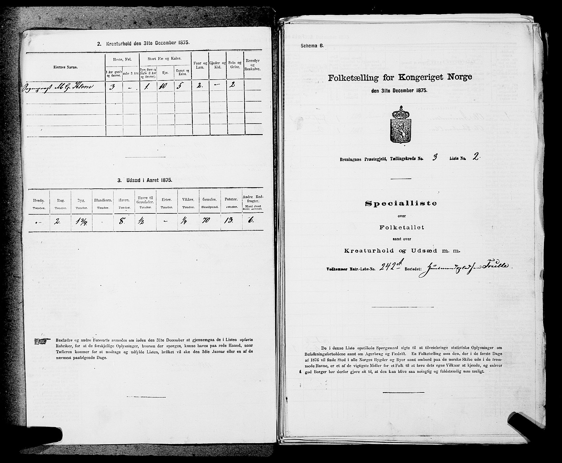 SAKO, 1875 census for 0726P Brunlanes, 1875, p. 324