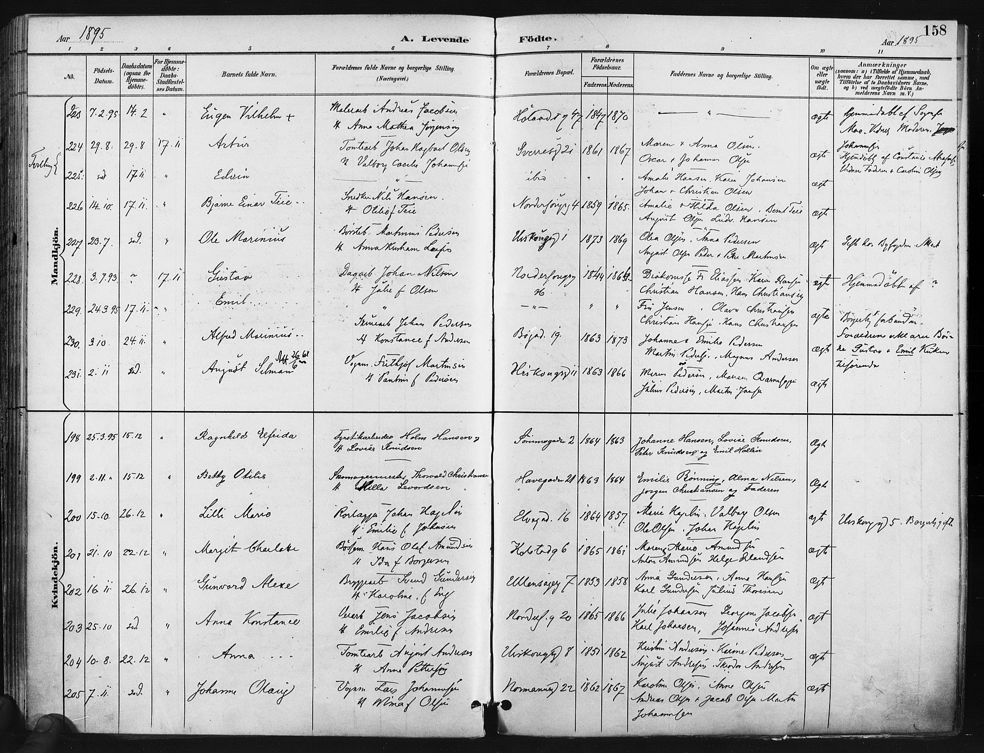 Kampen prestekontor Kirkebøker, AV/SAO-A-10853/F/Fa/L0005: Parish register (official) no. I 5, 1890-1902, p. 158