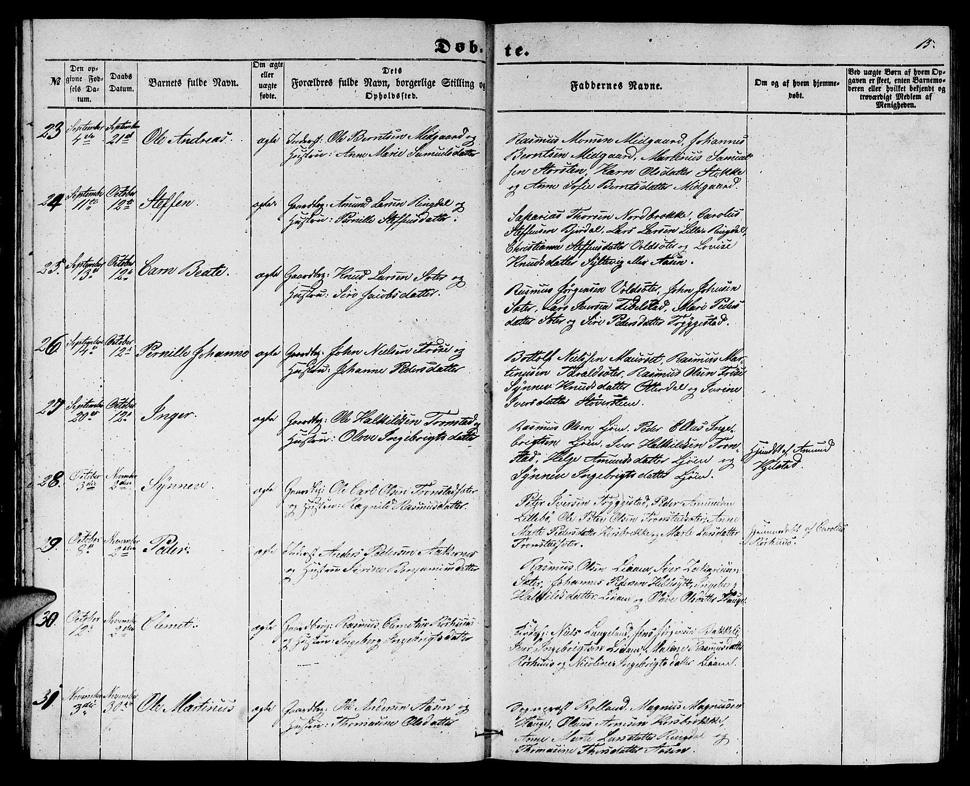 Ministerialprotokoller, klokkerbøker og fødselsregistre - Møre og Romsdal, AV/SAT-A-1454/517/L0228: Parish register (copy) no. 517C01, 1854-1865, p. 15