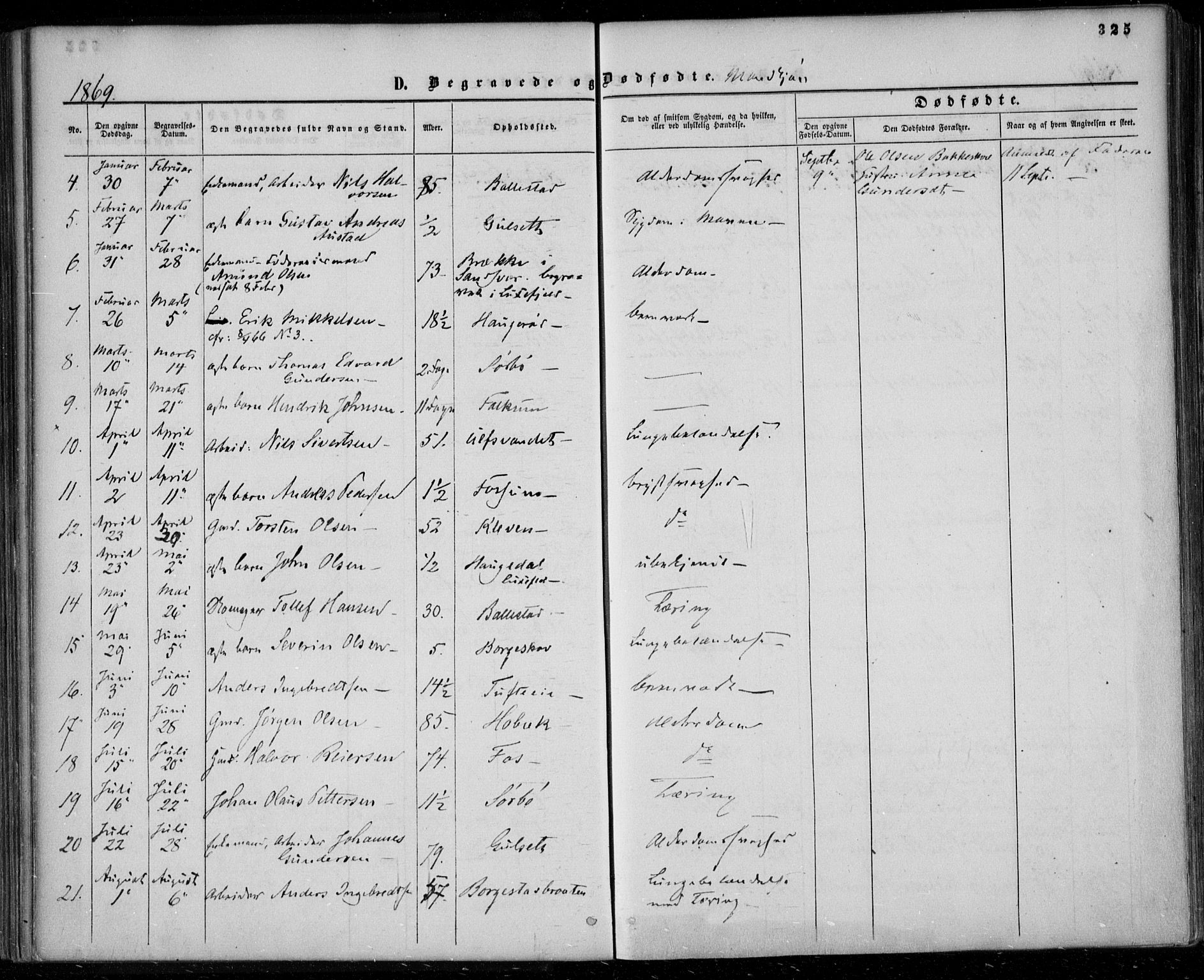 Gjerpen kirkebøker, SAKO/A-265/F/Fa/L0008b: Parish register (official) no. I 8B, 1857-1871, p. 325