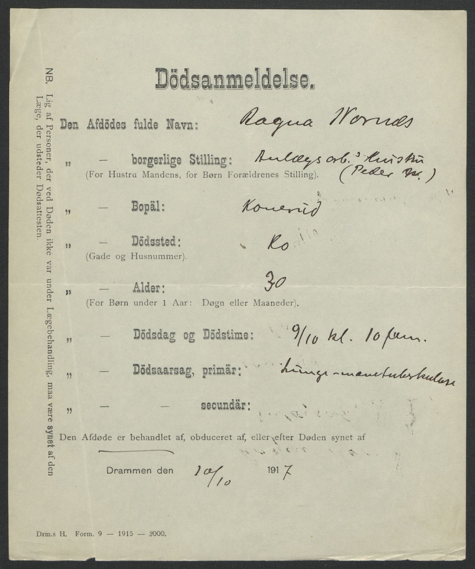 Skoger lensmannskontor, SAKO/A-548/H/Ha/L0006: Dødsfallsprotokoll, 1916-1923