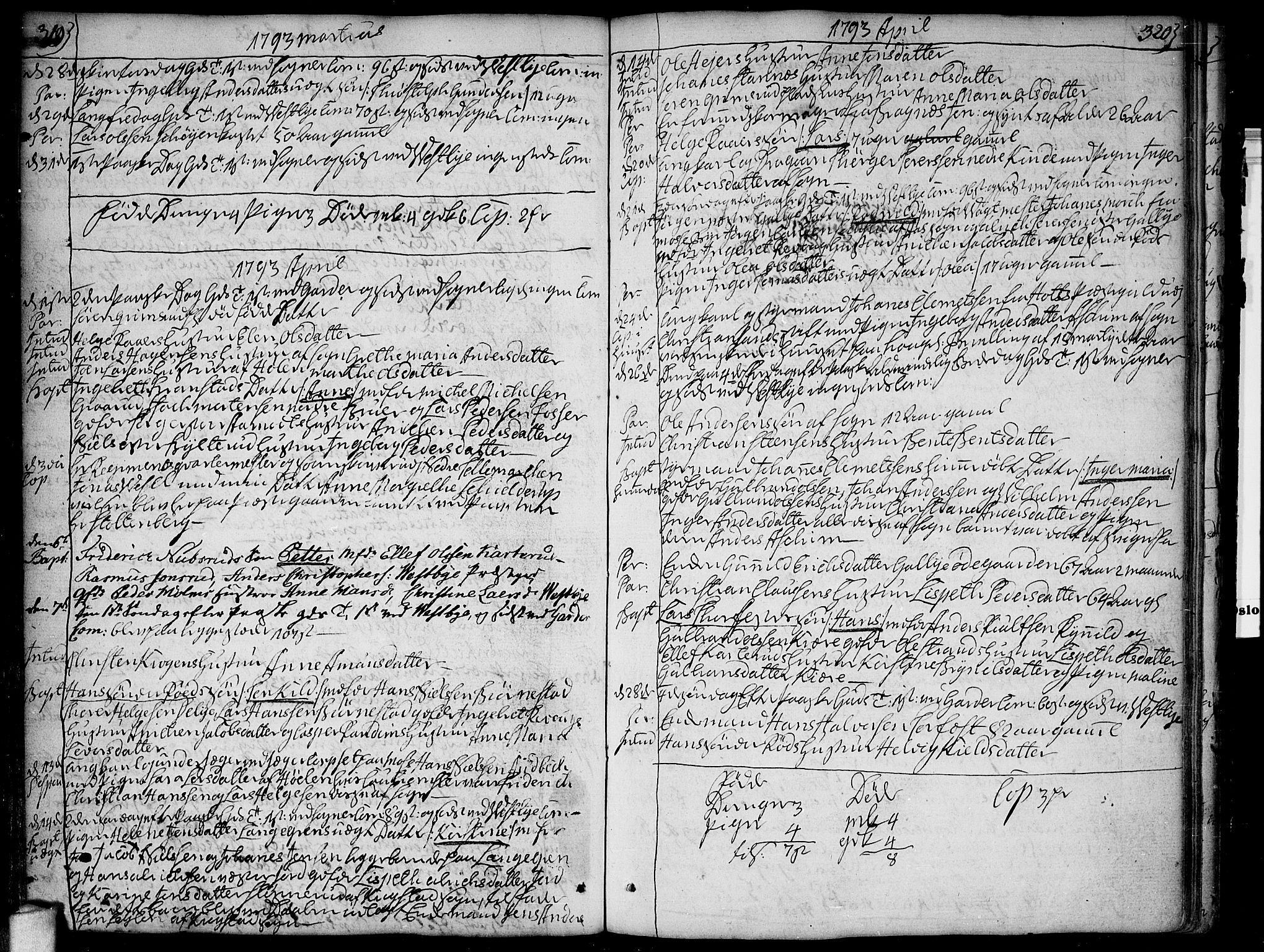 Vestby prestekontor Kirkebøker, AV/SAO-A-10893/F/Fa/L0003: Parish register (official) no. I 3, 1779-1796, p. 319-320