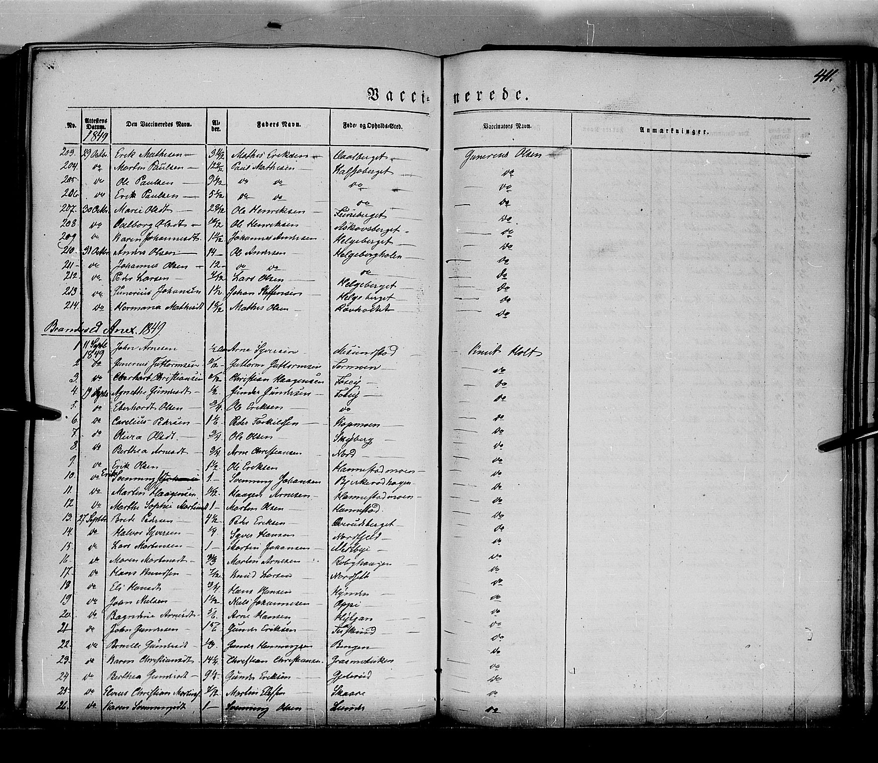 Grue prestekontor, SAH/PREST-036/H/Ha/Haa/L0008: Parish register (official) no. 8, 1847-1858, p. 411