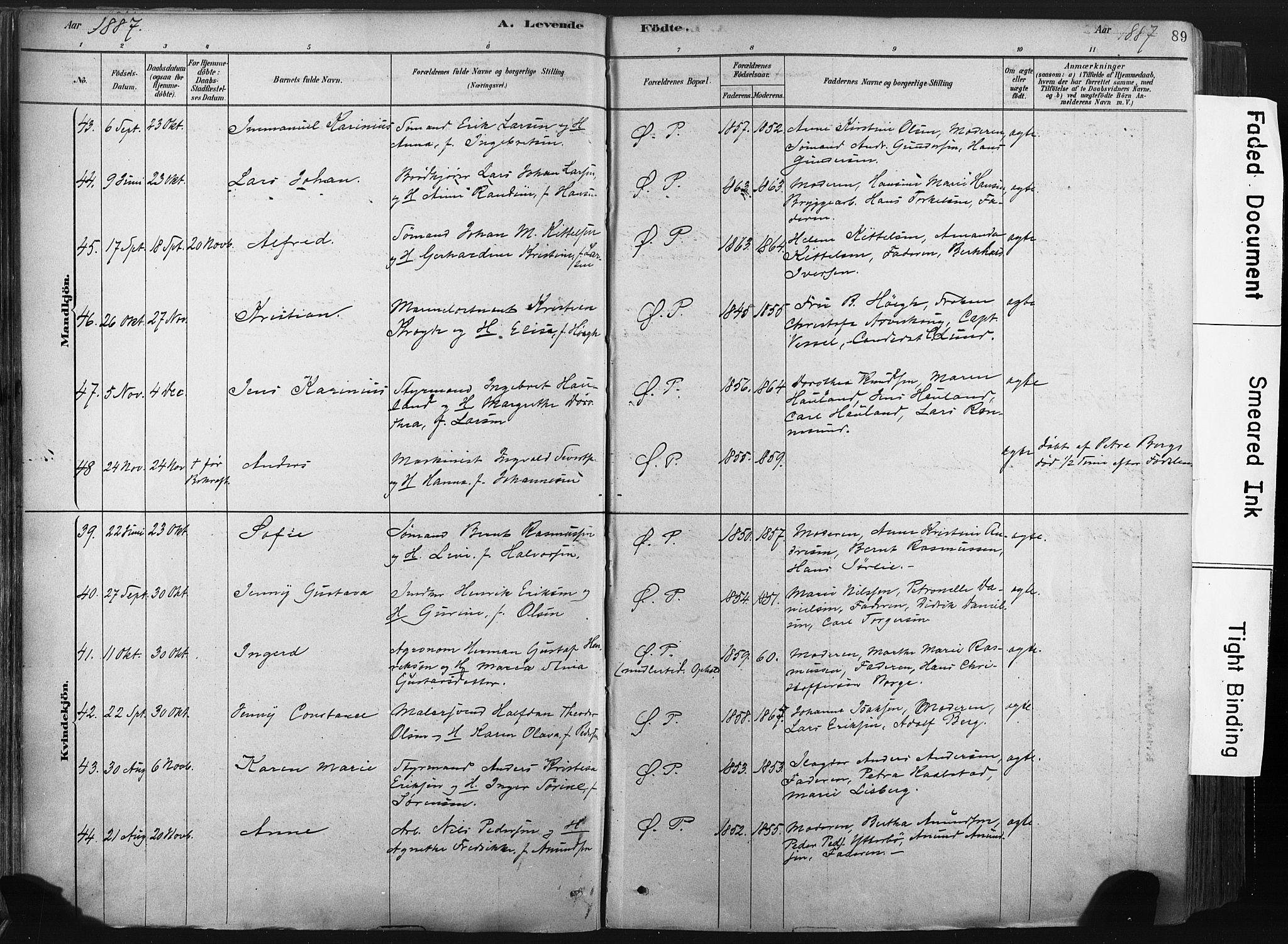 Porsgrunn kirkebøker , AV/SAKO-A-104/F/Fa/L0008: Parish register (official) no. 8, 1878-1895, p. 89