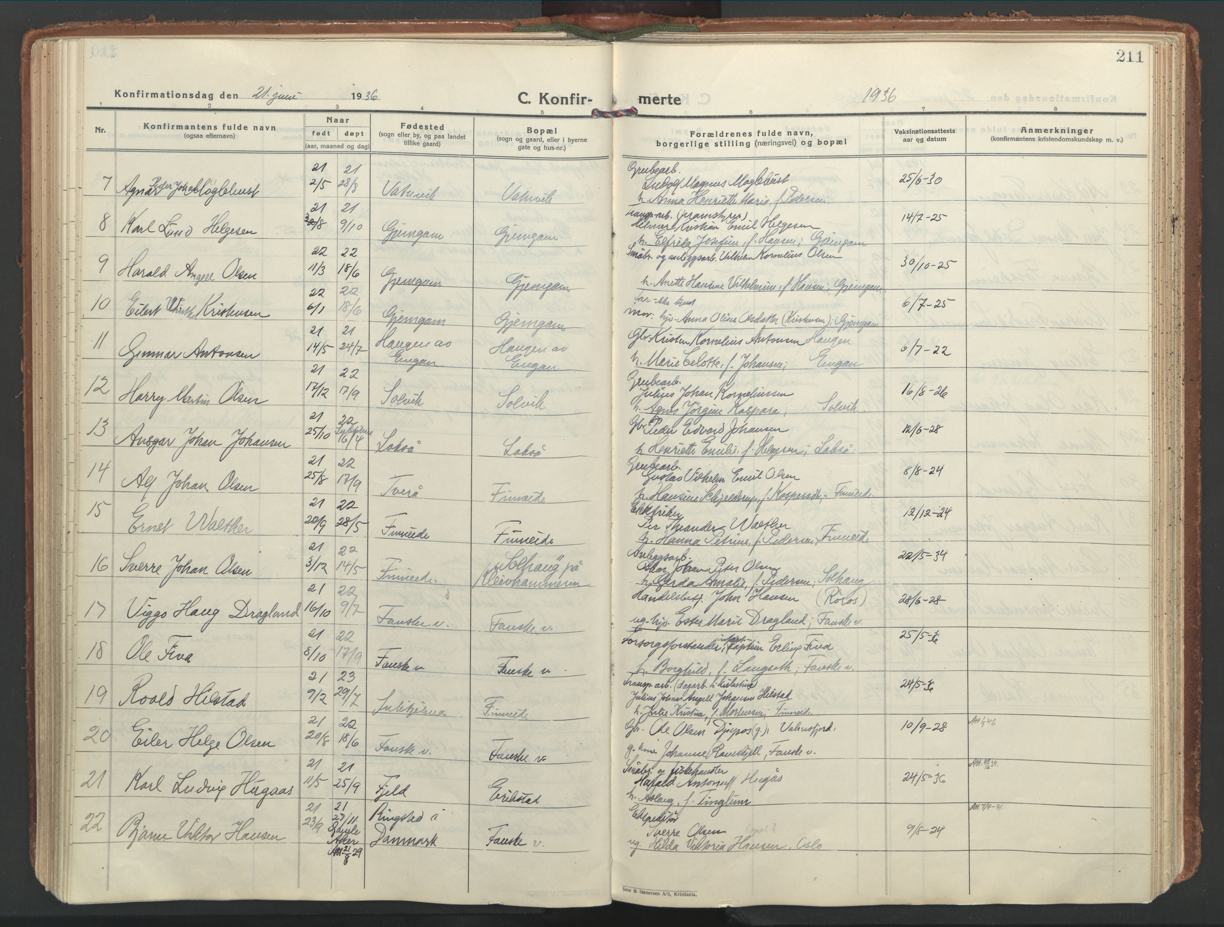 Ministerialprotokoller, klokkerbøker og fødselsregistre - Nordland, SAT/A-1459/849/L0699: Parish register (official) no. 849A10, 1924-1937, p. 211