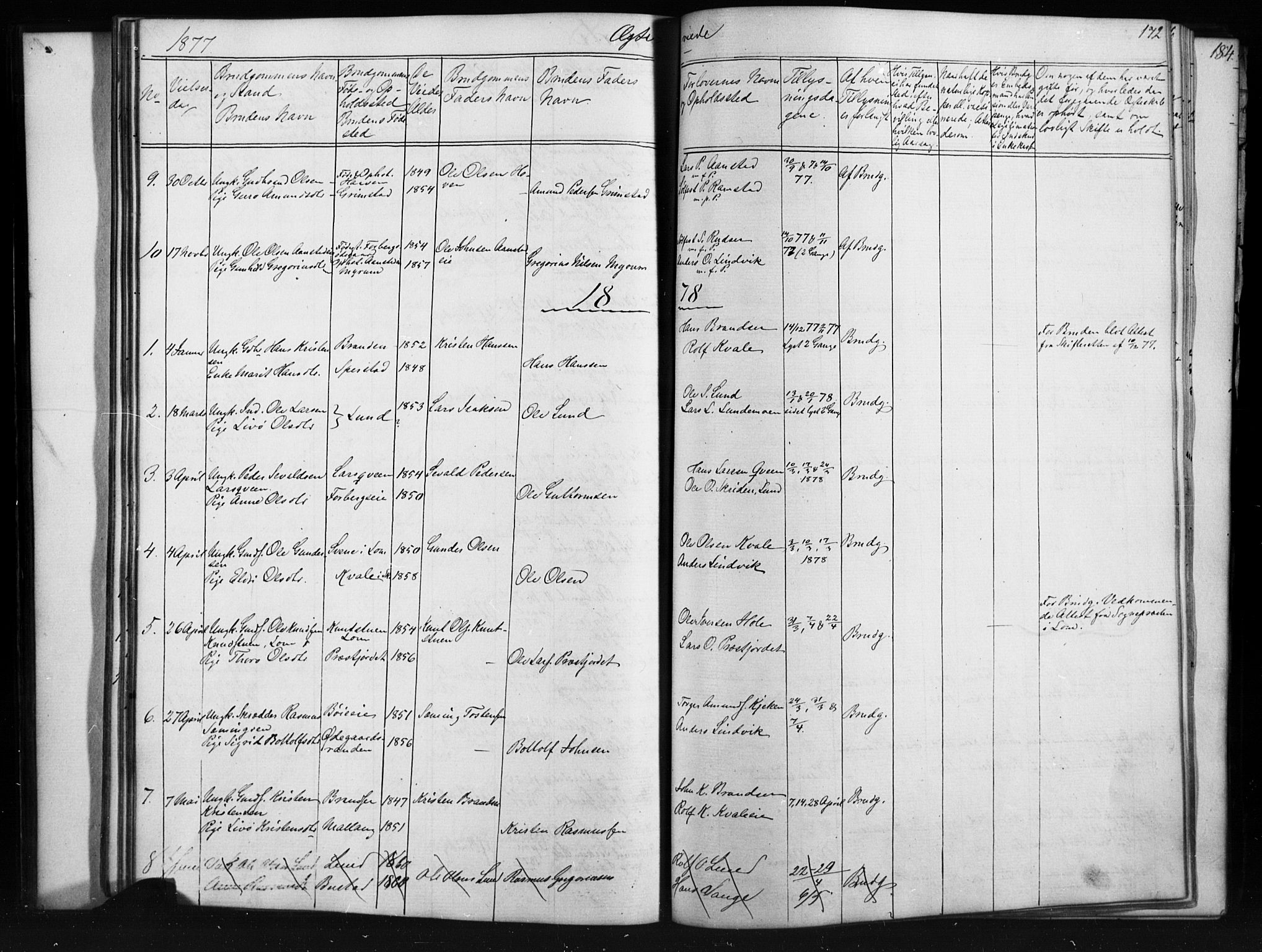 Skjåk prestekontor, SAH/PREST-072/H/Ha/Hab/L0001: Parish register (copy) no. 1, 1865-1893, p. 172