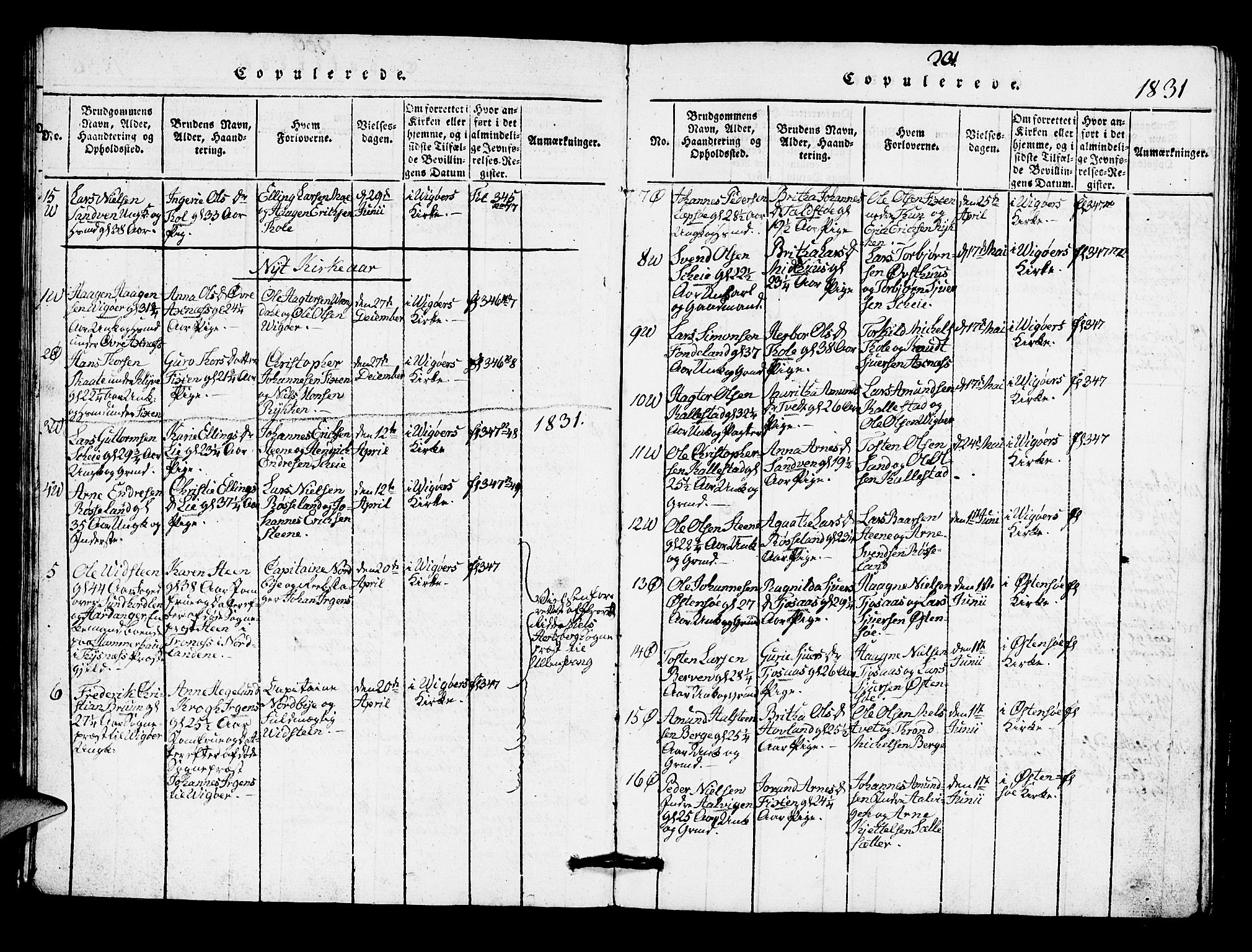 Kvam sokneprestembete, SAB/A-76201/H/Hab: Parish register (copy) no. A 1, 1818-1832, p. 201