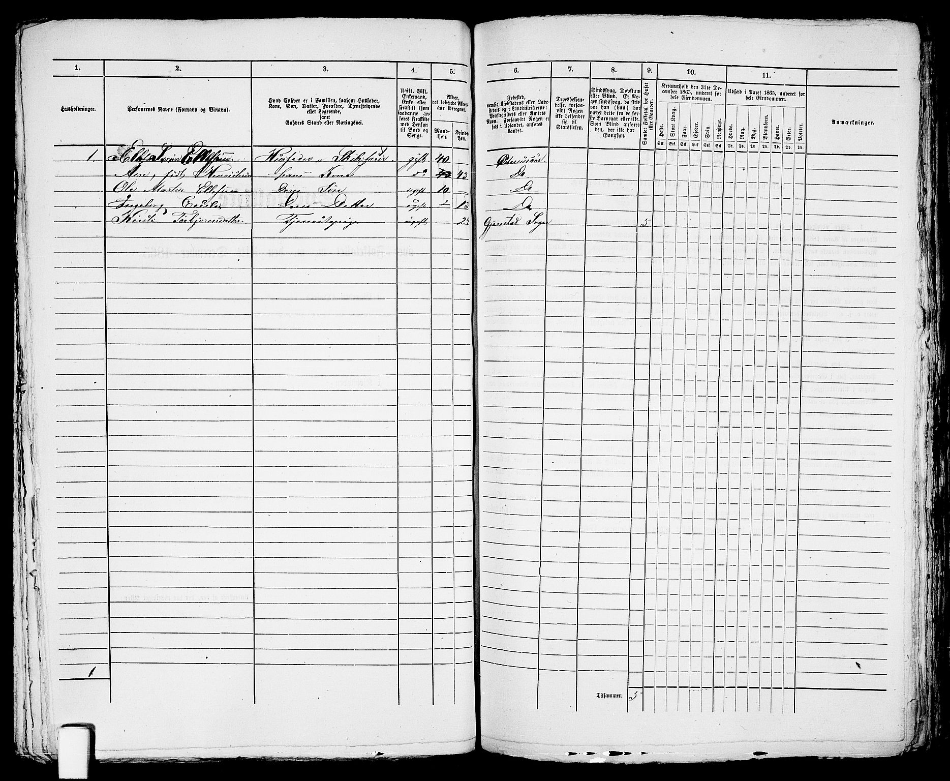 RA, 1865 census for Risør/Risør, 1865, p. 572