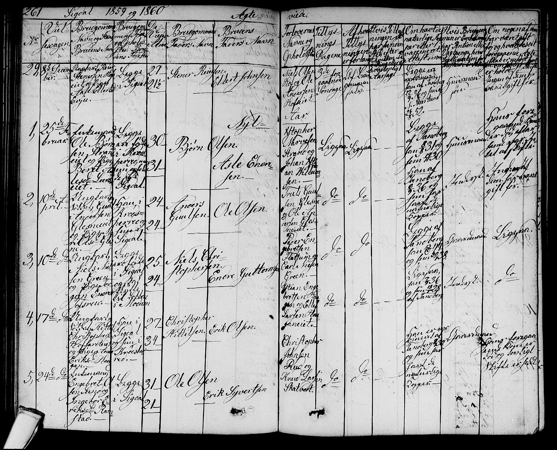 Sigdal kirkebøker, AV/SAKO-A-245/G/Ga/L0003: Parish register (copy) no. I 3, 1857-1878, p. 261