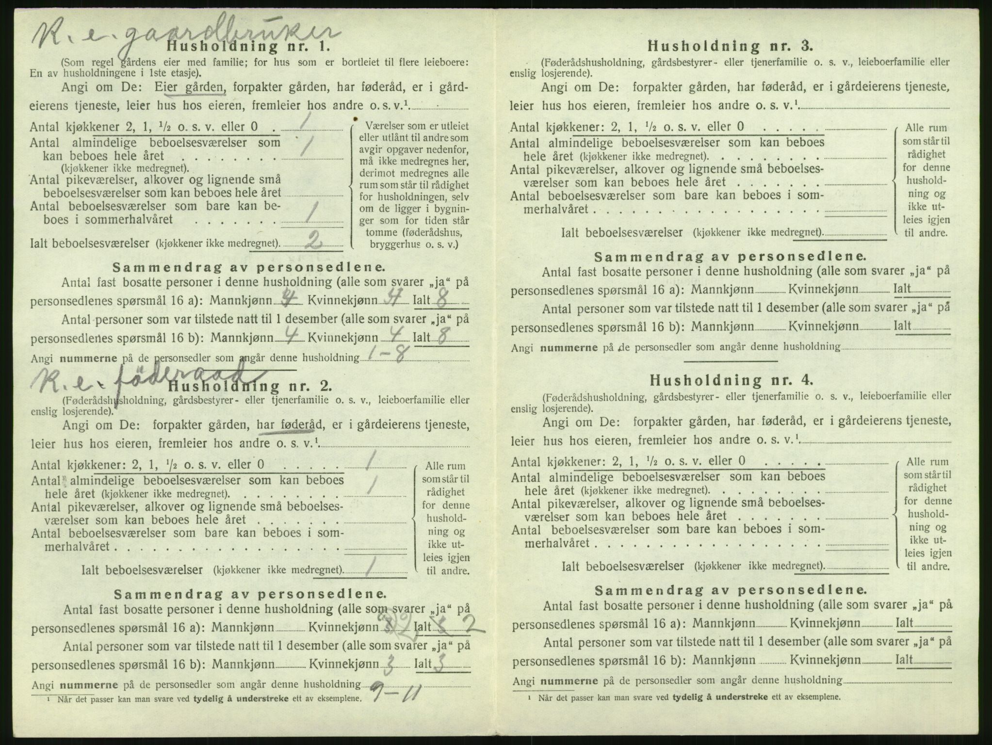 SAT, 1920 census for Vatne, 1920, p. 355