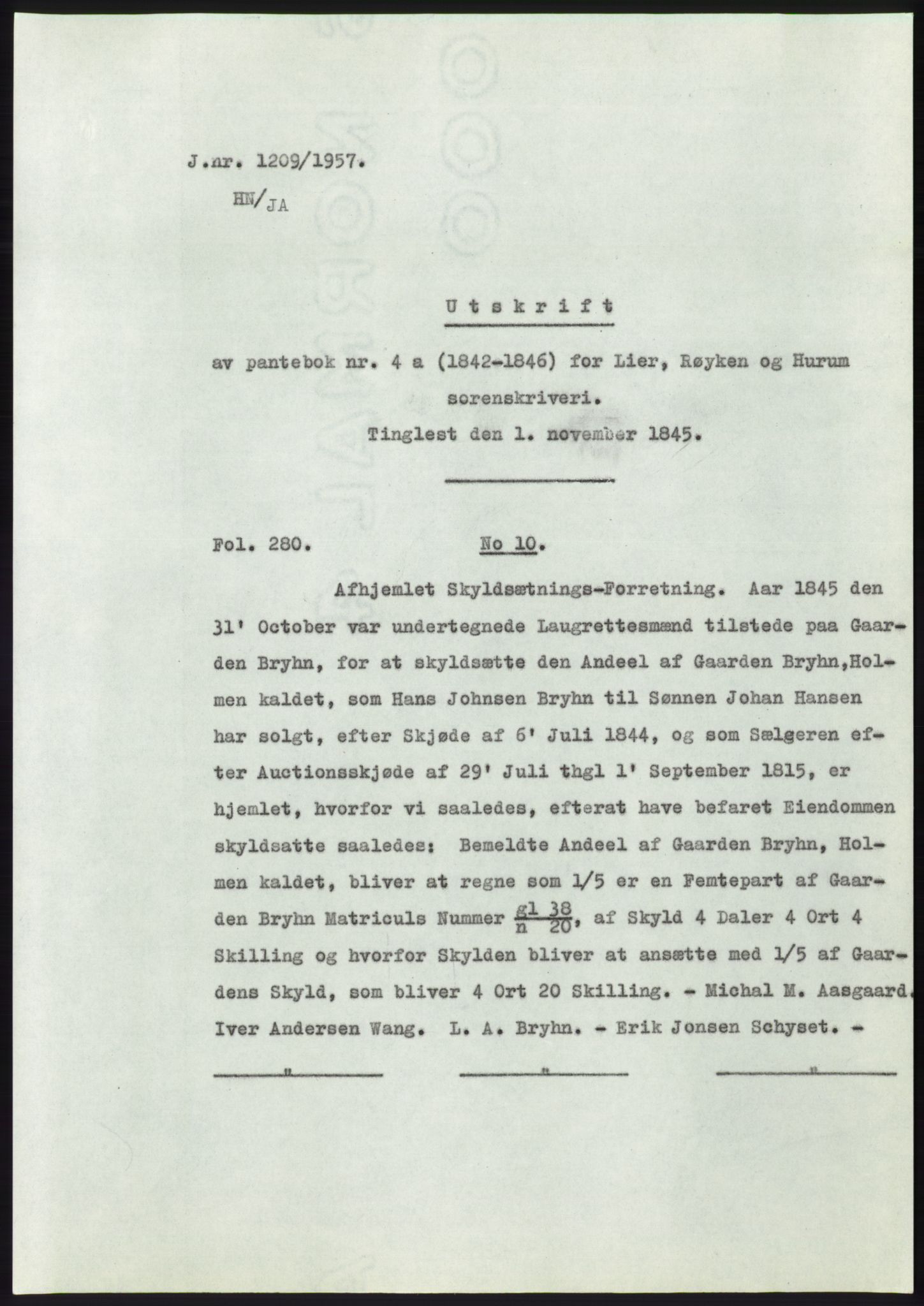 Statsarkivet i Kongsberg, SAKO/A-0001, 1957, p. 394