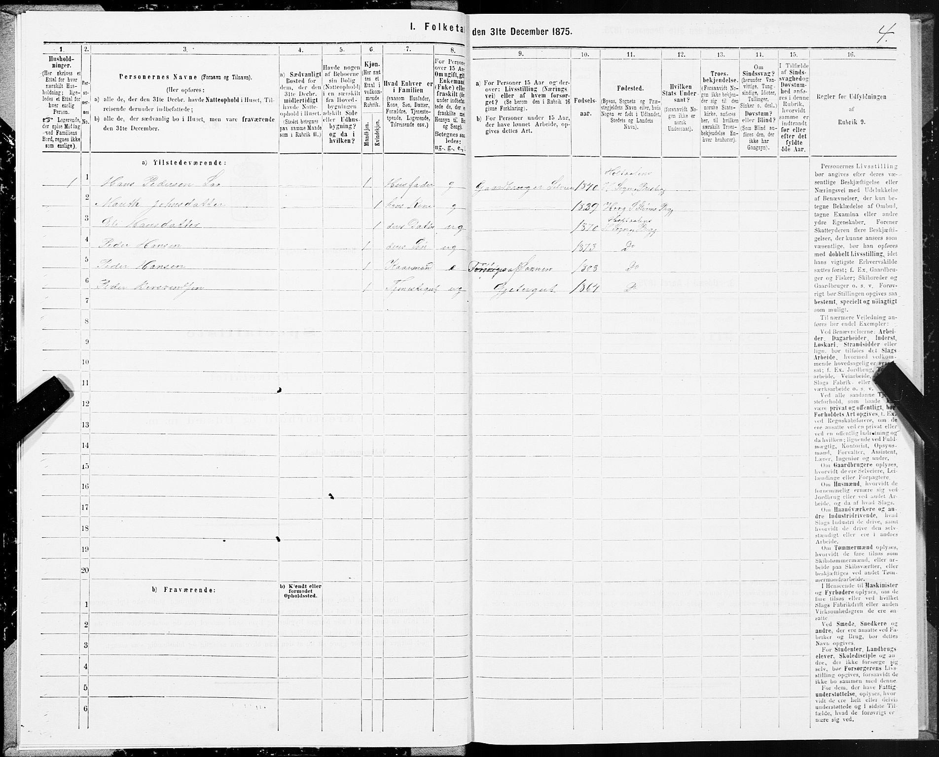 SAT, 1875 census for 1645P Haltdalen, 1875, p. 1004