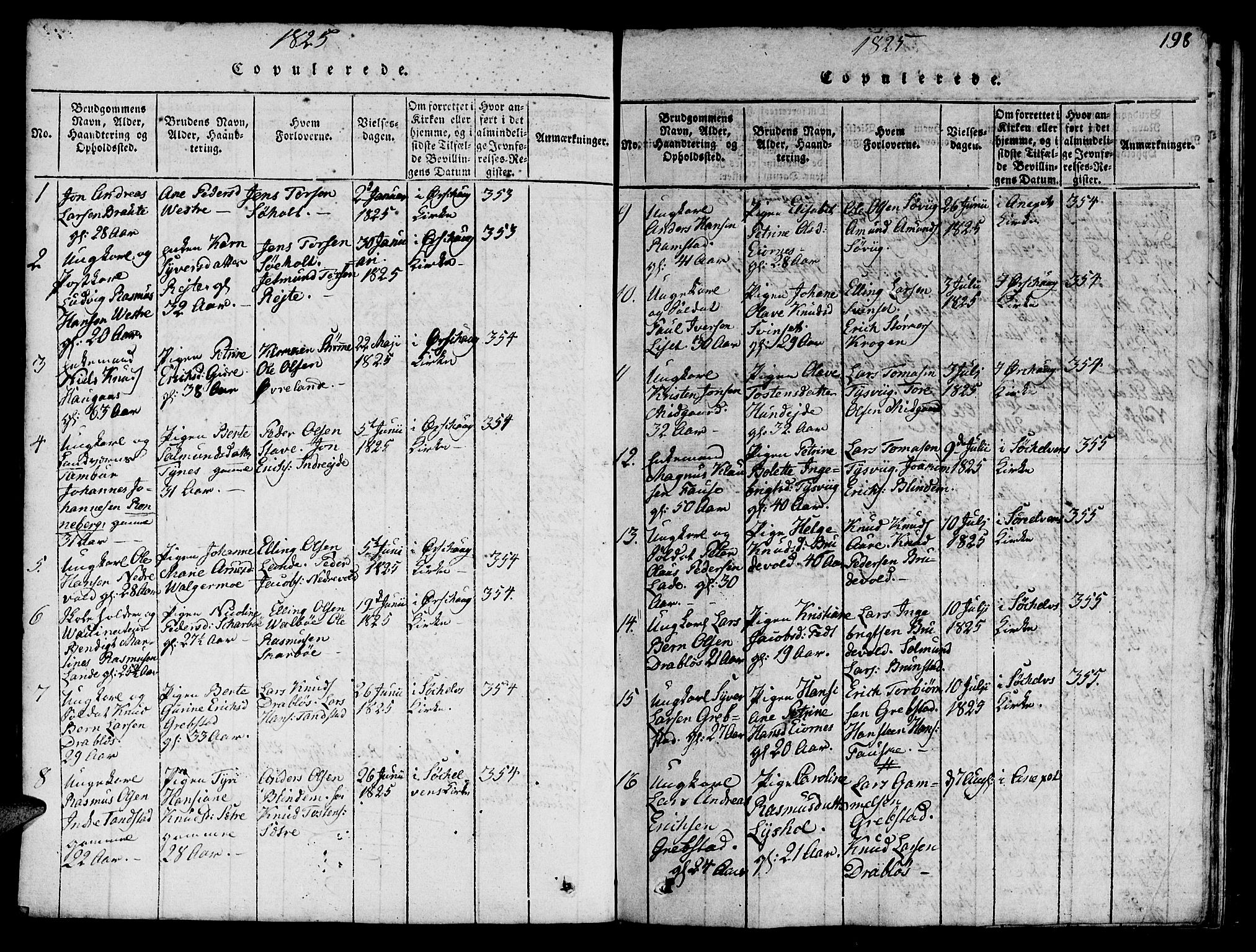 Ministerialprotokoller, klokkerbøker og fødselsregistre - Møre og Romsdal, AV/SAT-A-1454/522/L0322: Parish register (copy) no. 522C01, 1816-1830, p. 198