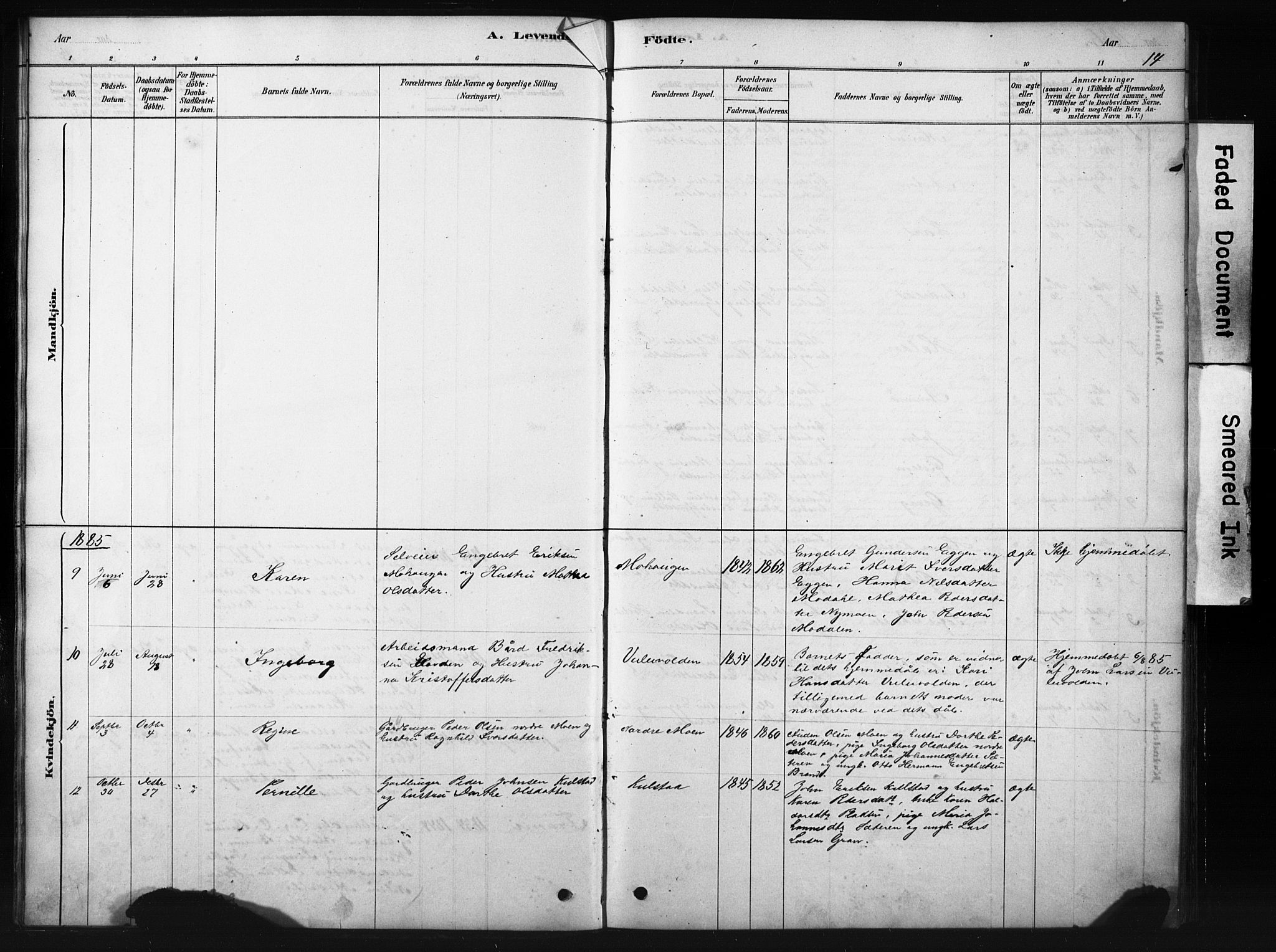 Sollia prestekontor, AV/SAH-PREST-050/H/Ha/Hab/L0002: Parish register (copy) no. 2, 1880-1933, p. 14