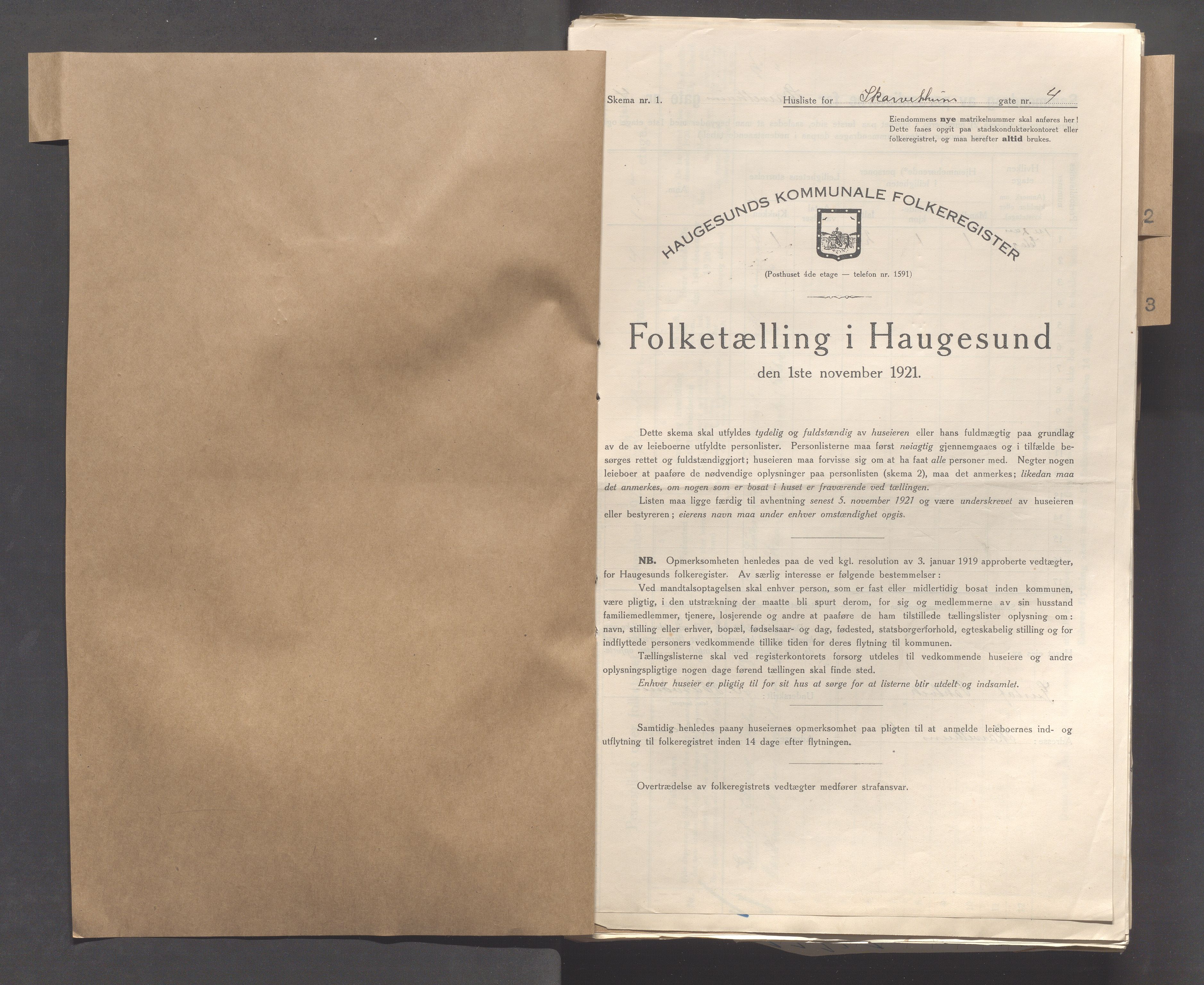 IKAR, Local census 1.11.1921 for Haugesund, 1921, p. 7038