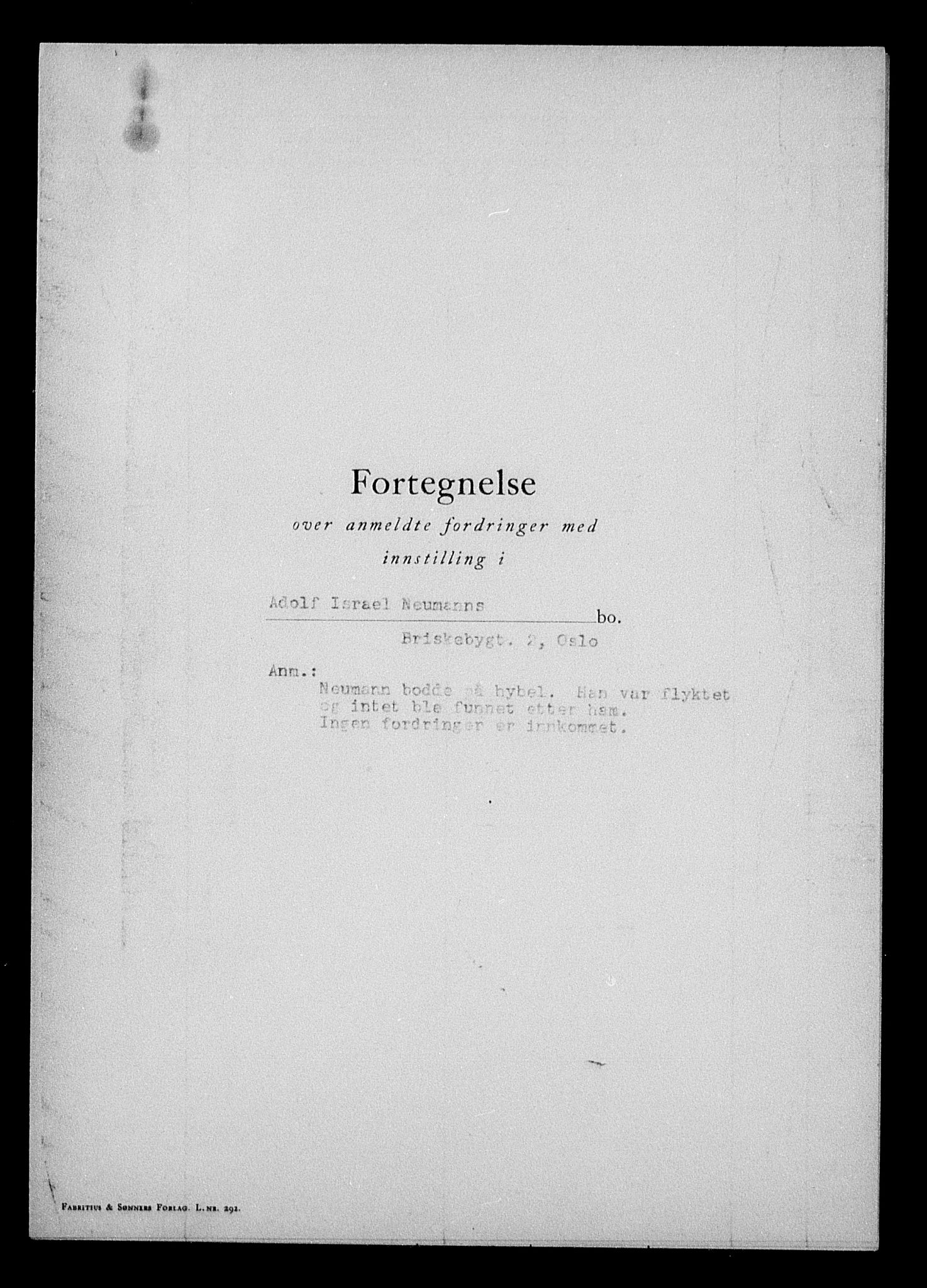 Justisdepartementet, Tilbakeføringskontoret for inndratte formuer, AV/RA-S-1564/H/Hc/Hcc/L0967: --, 1945-1947, p. 281