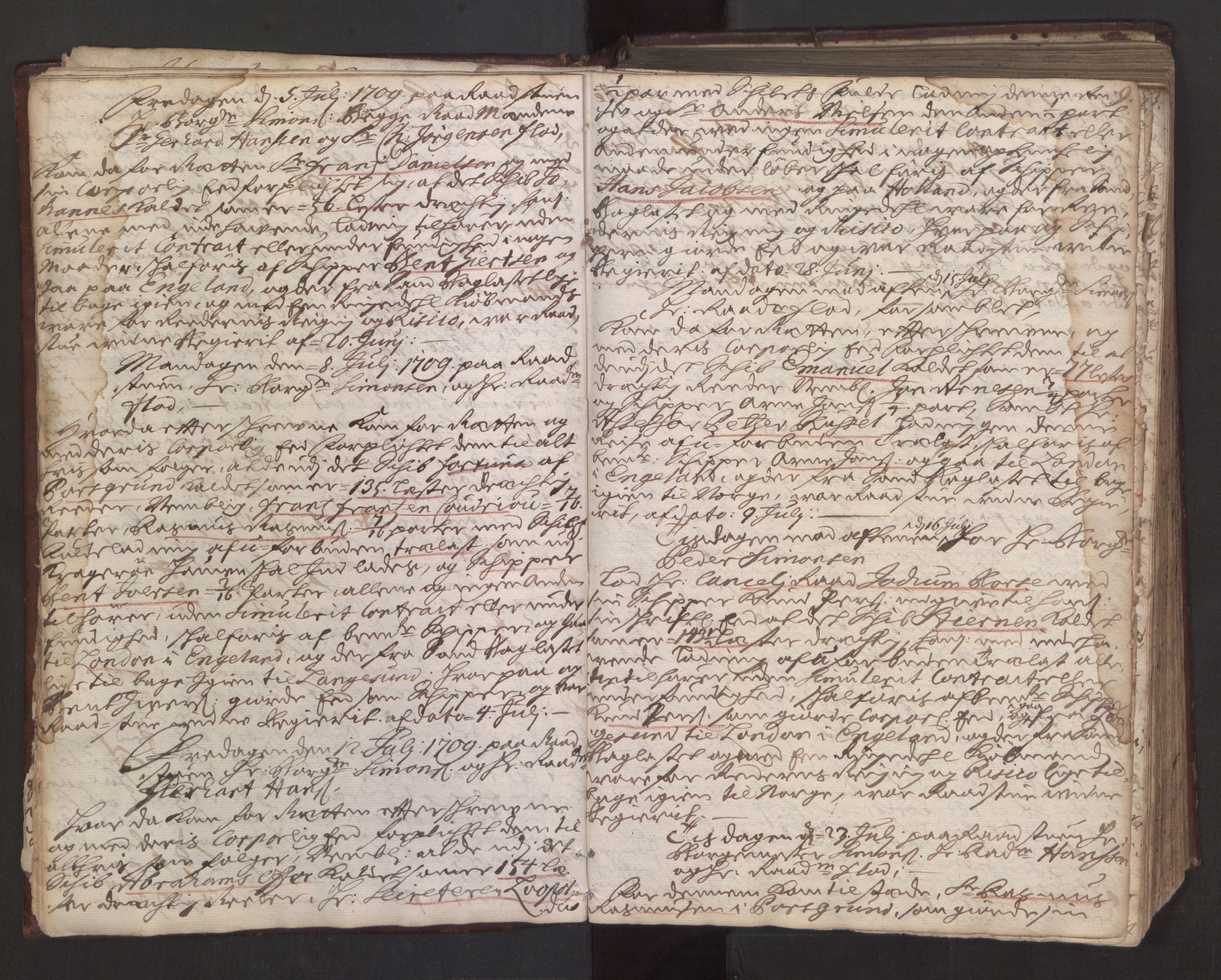 Skien rådstuerett, AV/SAKO-A-801/F/Fa/L0003: Rådstuprotokoll, 1709-1716, p. 8b-9a