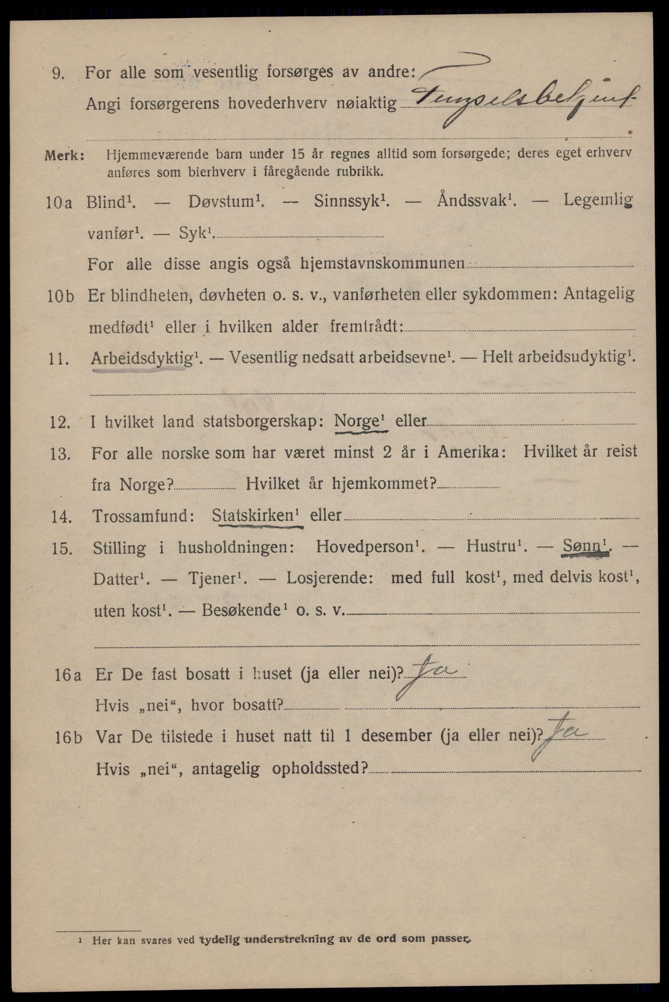 SAT, 1920 census for Trondheim, 1920, p. 90303