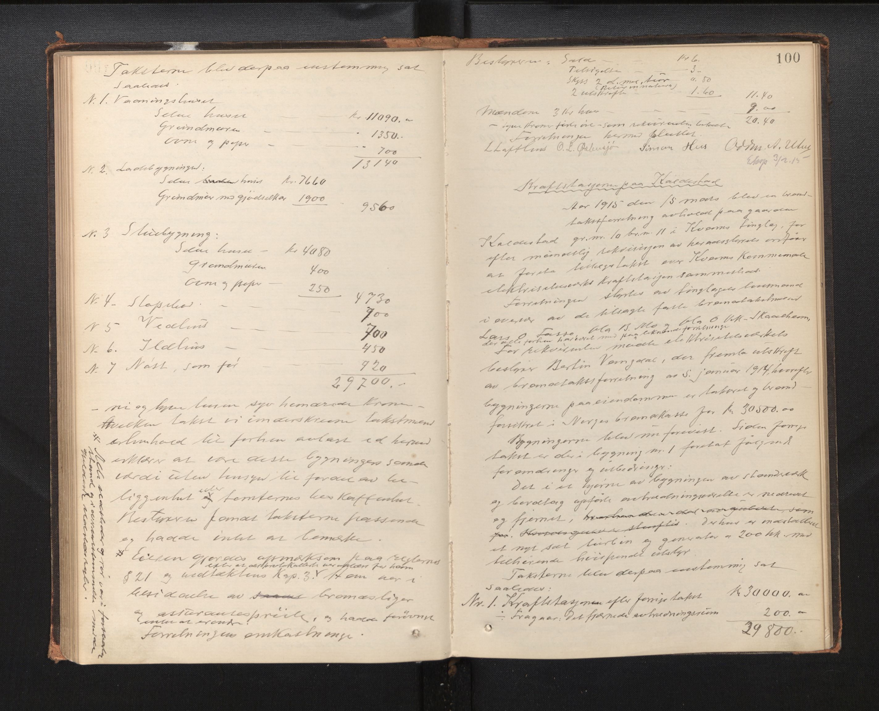 Lensmannen i Kvam, AV/SAB-A-33201/0012/L0002: Branntakstprotokoll, 1881-1919, p. 99b-100a