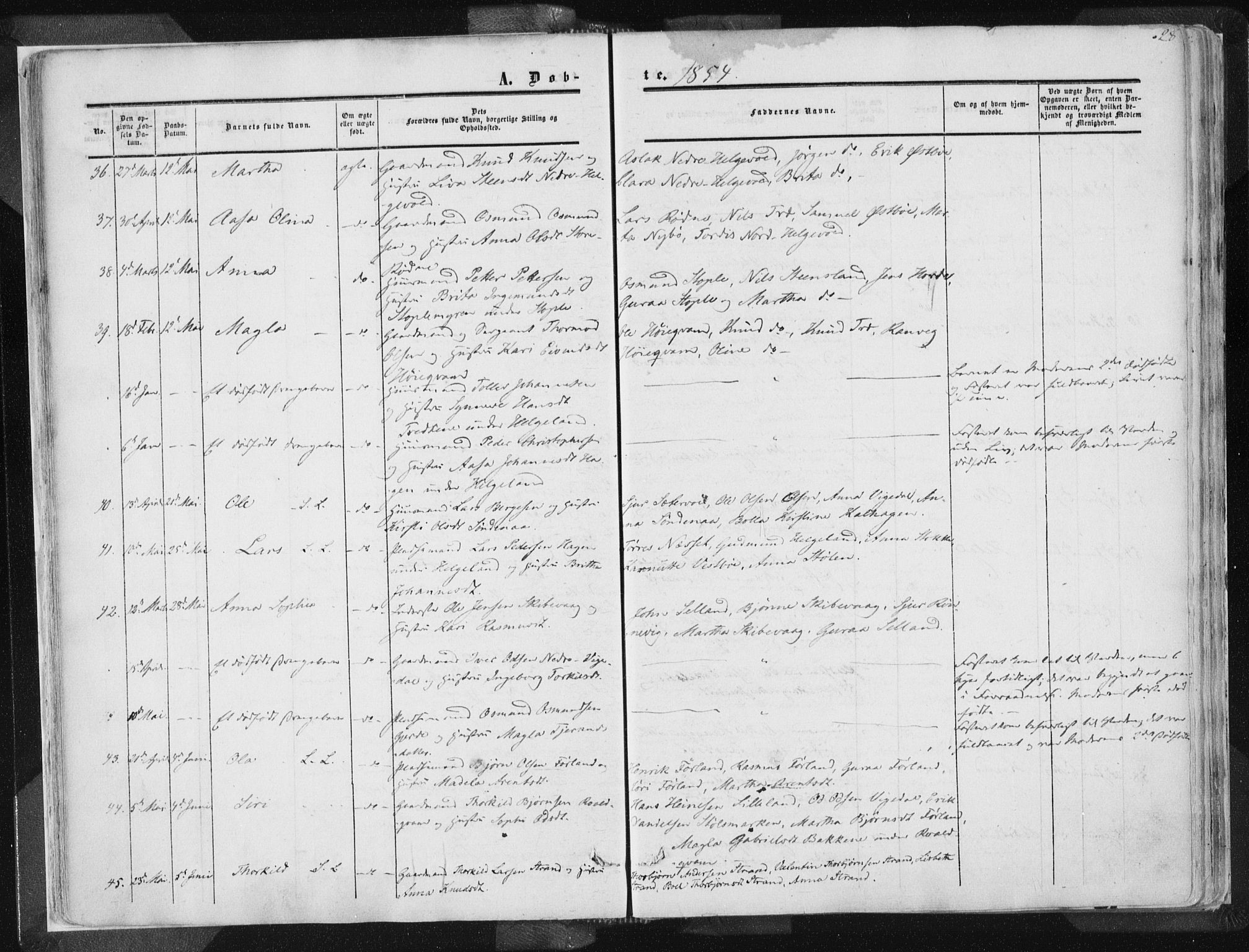 Vikedal sokneprestkontor, AV/SAST-A-101840/01/IV: Parish register (official) no. A 6.1, 1851-1867, p. 28