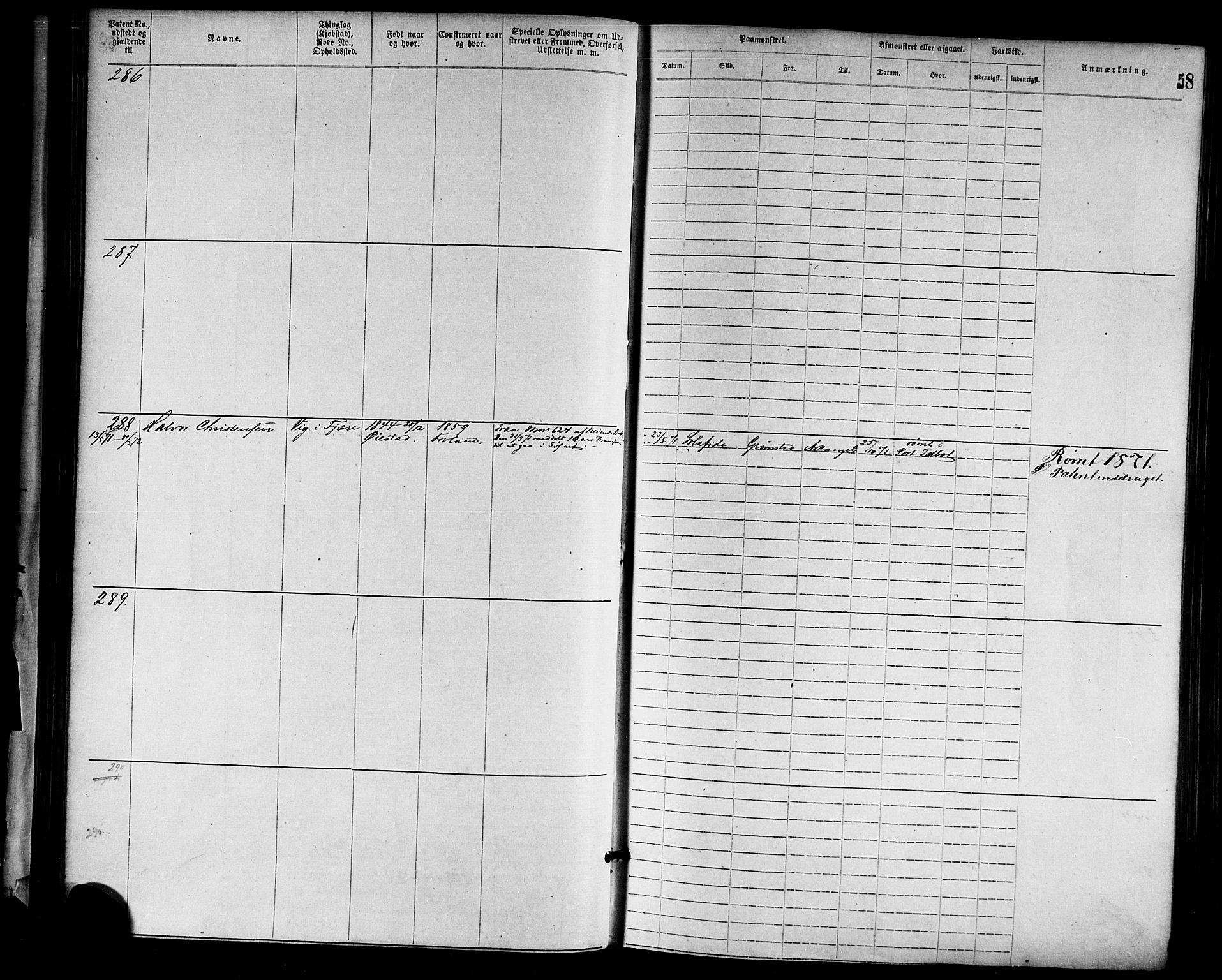 Grimstad mønstringskrets, SAK/2031-0013/F/Fa/L0001: Annotasjonsrulle nr 1-1920 med register, F-1, 1870-1892, p. 80