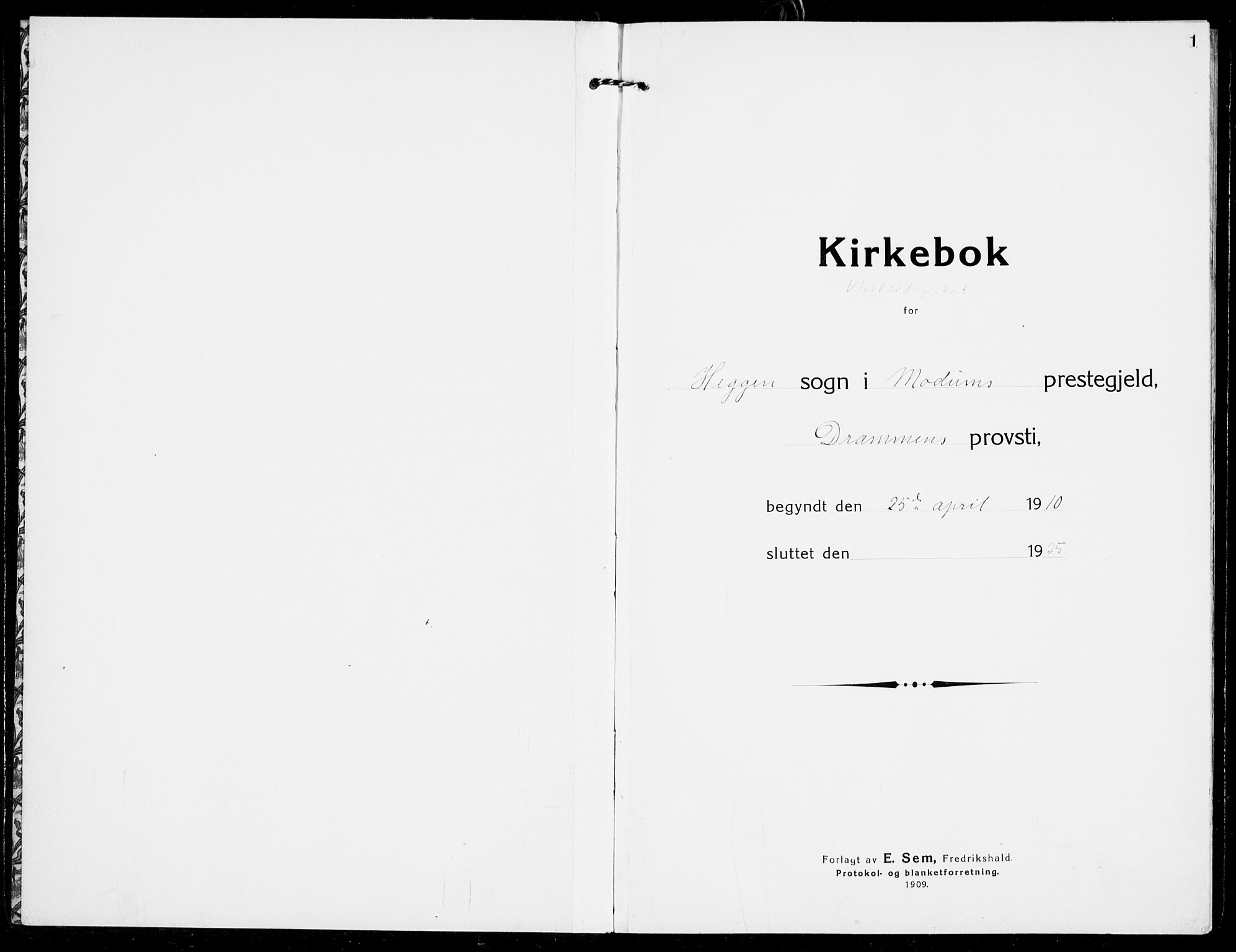 Modum kirkebøker, AV/SAKO-A-234/G/Ga/L0011: Parish register (copy) no. I 11, 1910-1925