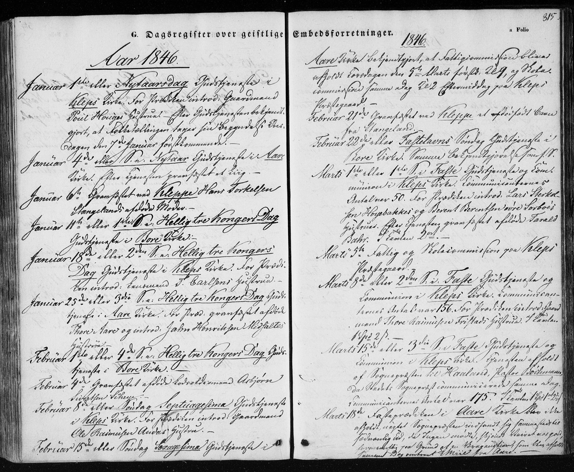 Klepp sokneprestkontor, AV/SAST-A-101803/001/3/30BA/L0004: Parish register (official) no. A 4, 1842-1852, p. 315