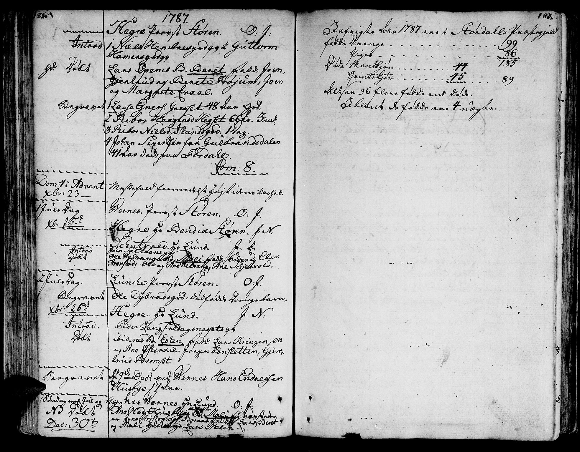 Ministerialprotokoller, klokkerbøker og fødselsregistre - Nord-Trøndelag, SAT/A-1458/709/L0059: Parish register (official) no. 709A06, 1781-1797, p. 182-183