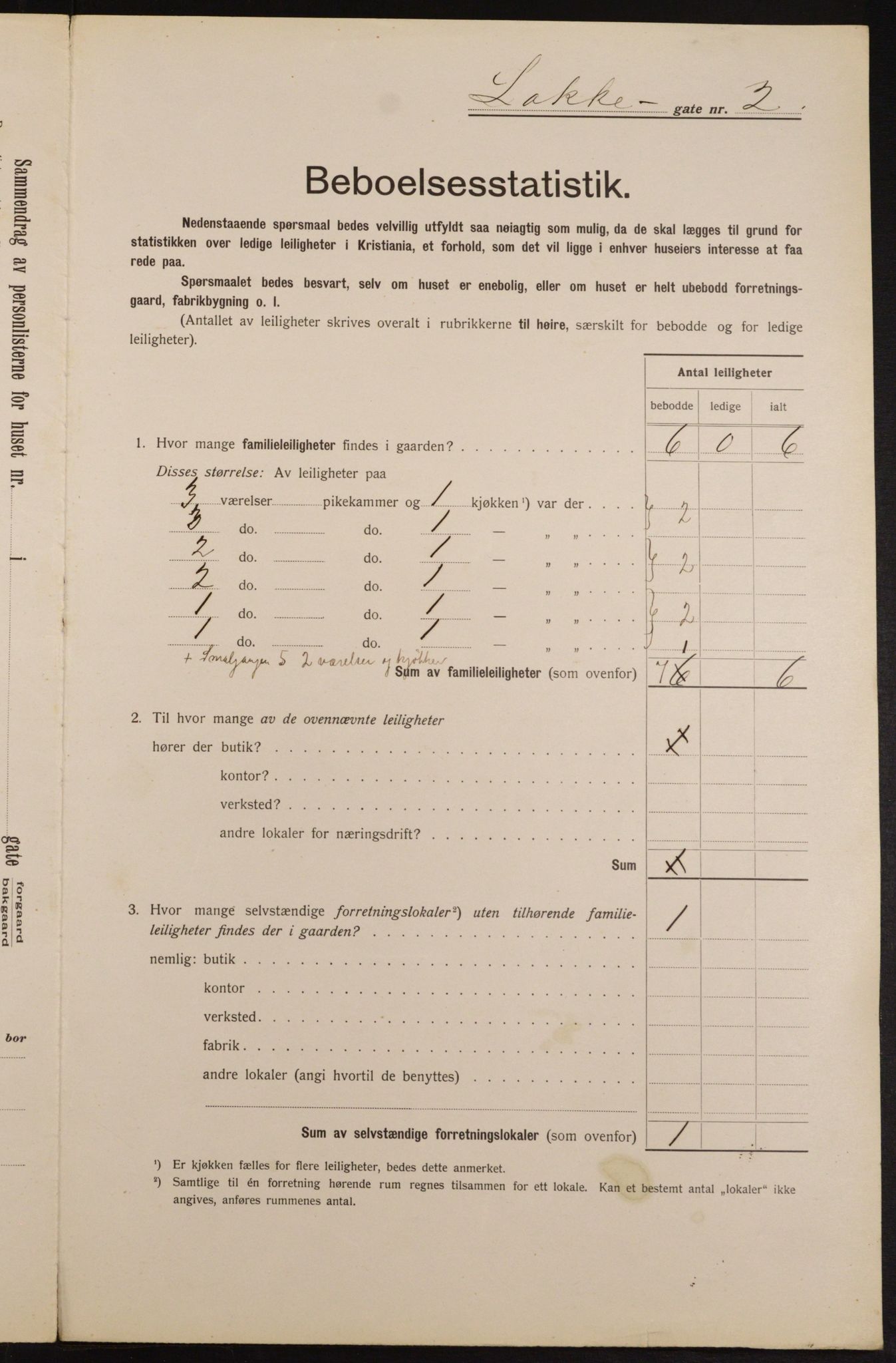 OBA, Municipal Census 1913 for Kristiania, 1913, p. 55020