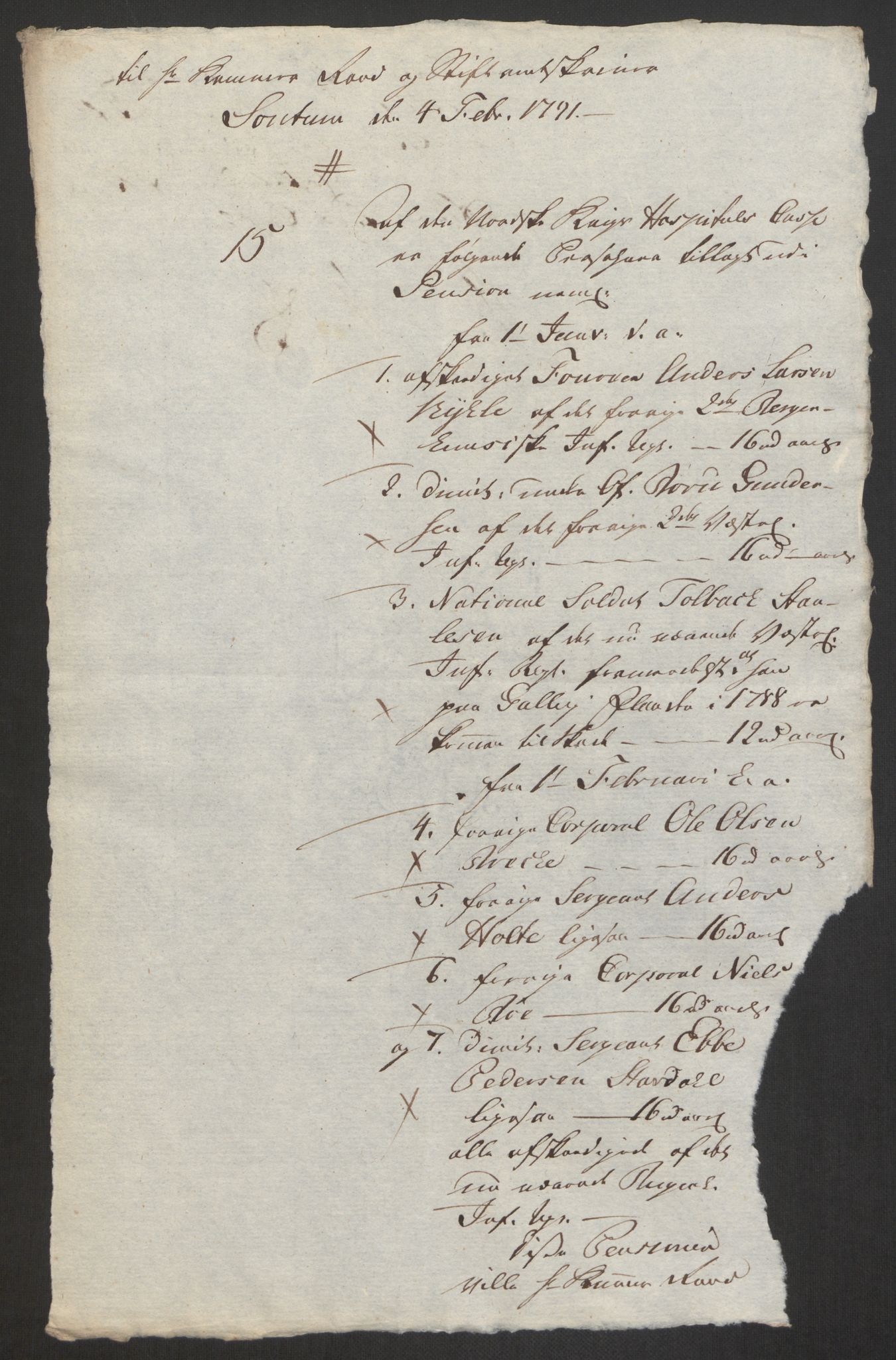 Forsvaret, Den norske kvesthuskasse/krigshospitalkasse, AV/RA-RAFA-1887/F/Fa/L0008: Konsepter, 1790-1793, p. 368
