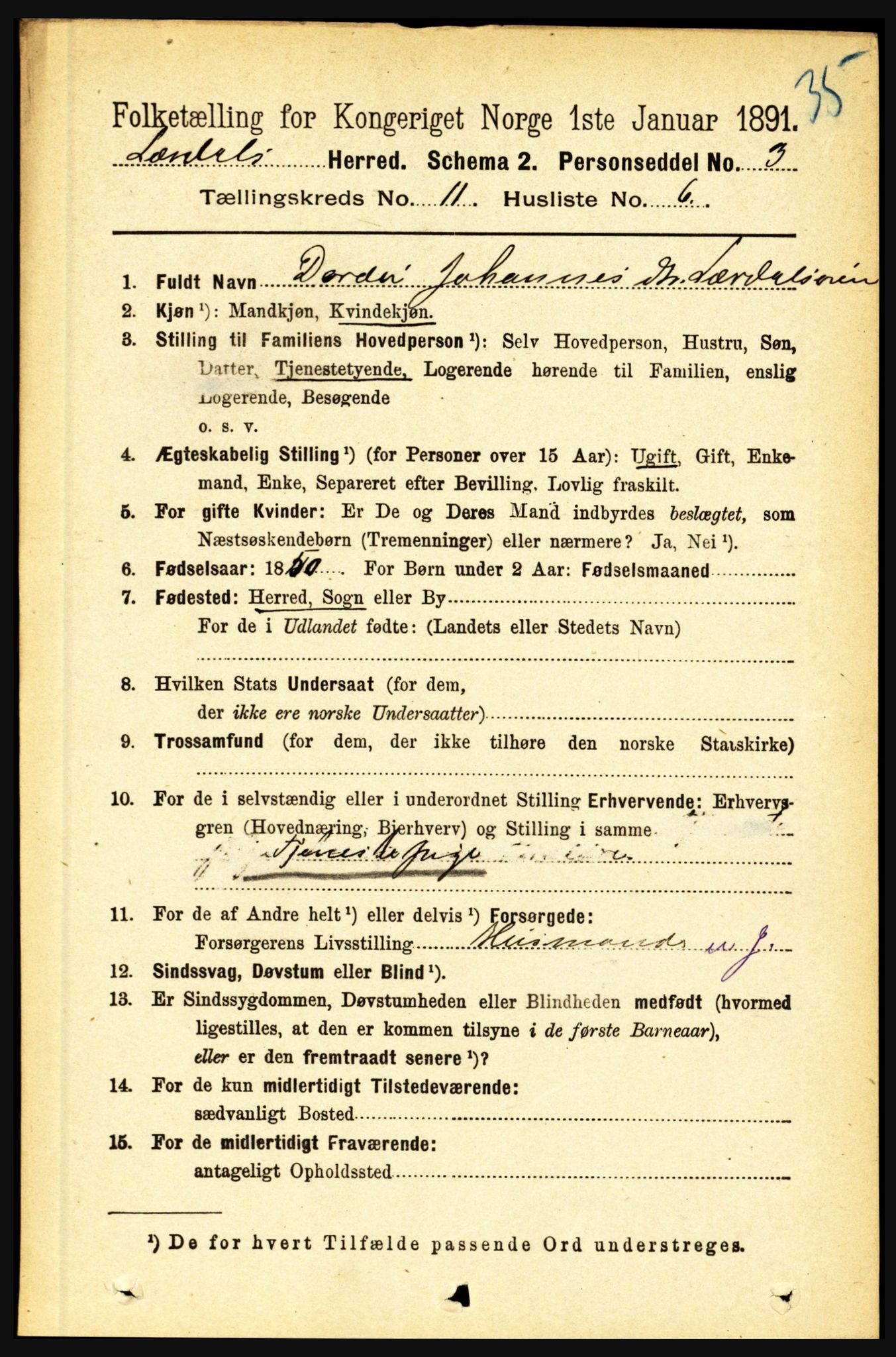 RA, 1891 census for 1422 Lærdal, 1891, p. 2180