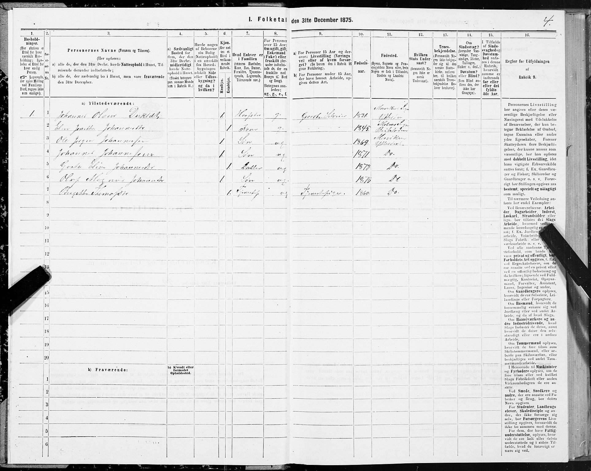 SAT, 1875 census for 1722P Ytterøy, 1875, p. 3004