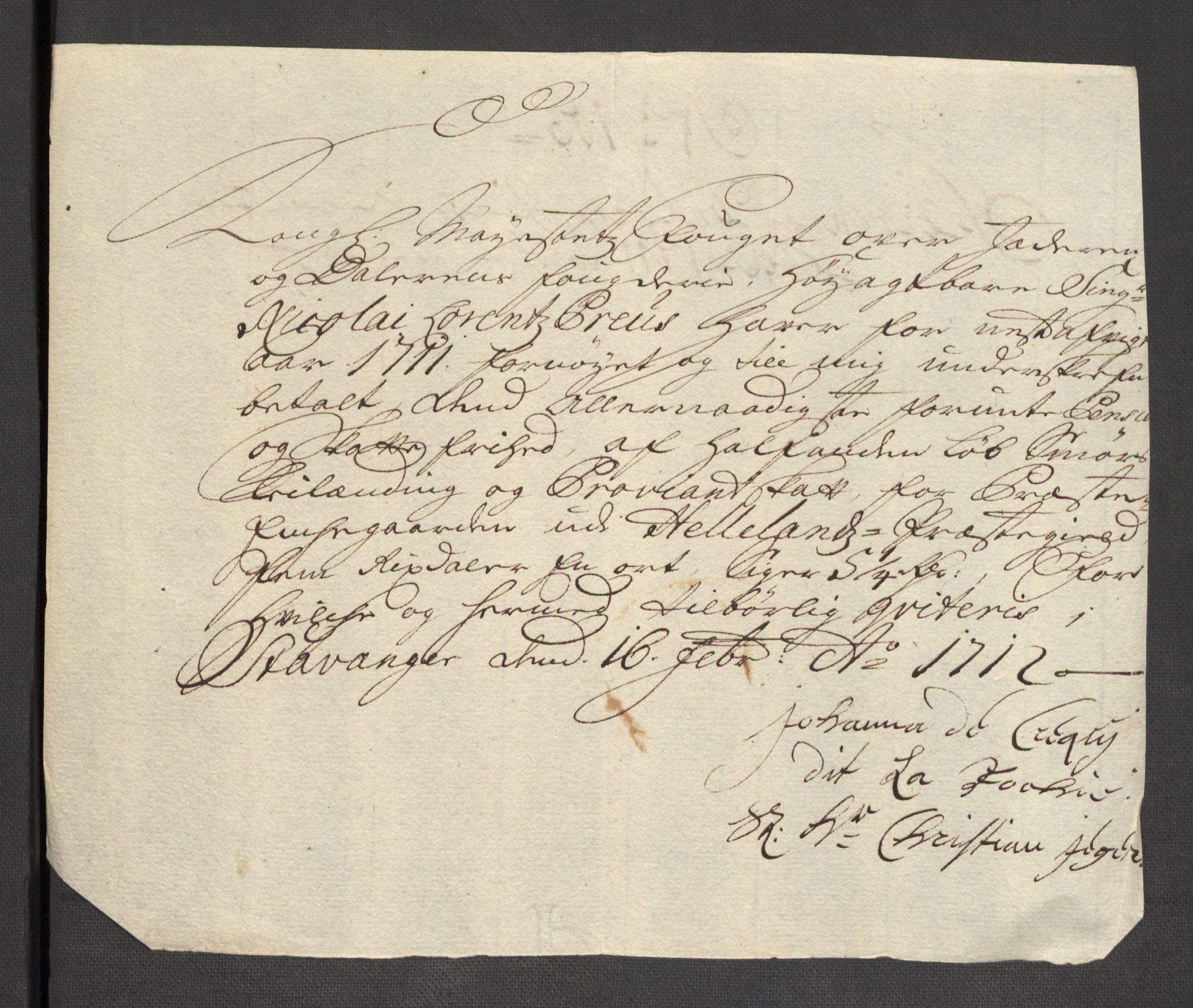 Rentekammeret inntil 1814, Reviderte regnskaper, Fogderegnskap, AV/RA-EA-4092/R46/L2735: Fogderegnskap Jæren og Dalane, 1711, p. 166