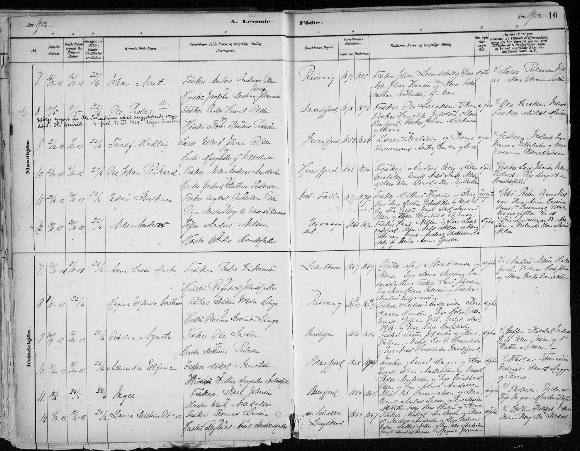 Hammerfest sokneprestkontor, SATØ/S-1347/H/Ha/L0013.kirke: Parish register (official) no. 13, 1898-1917, p. 16