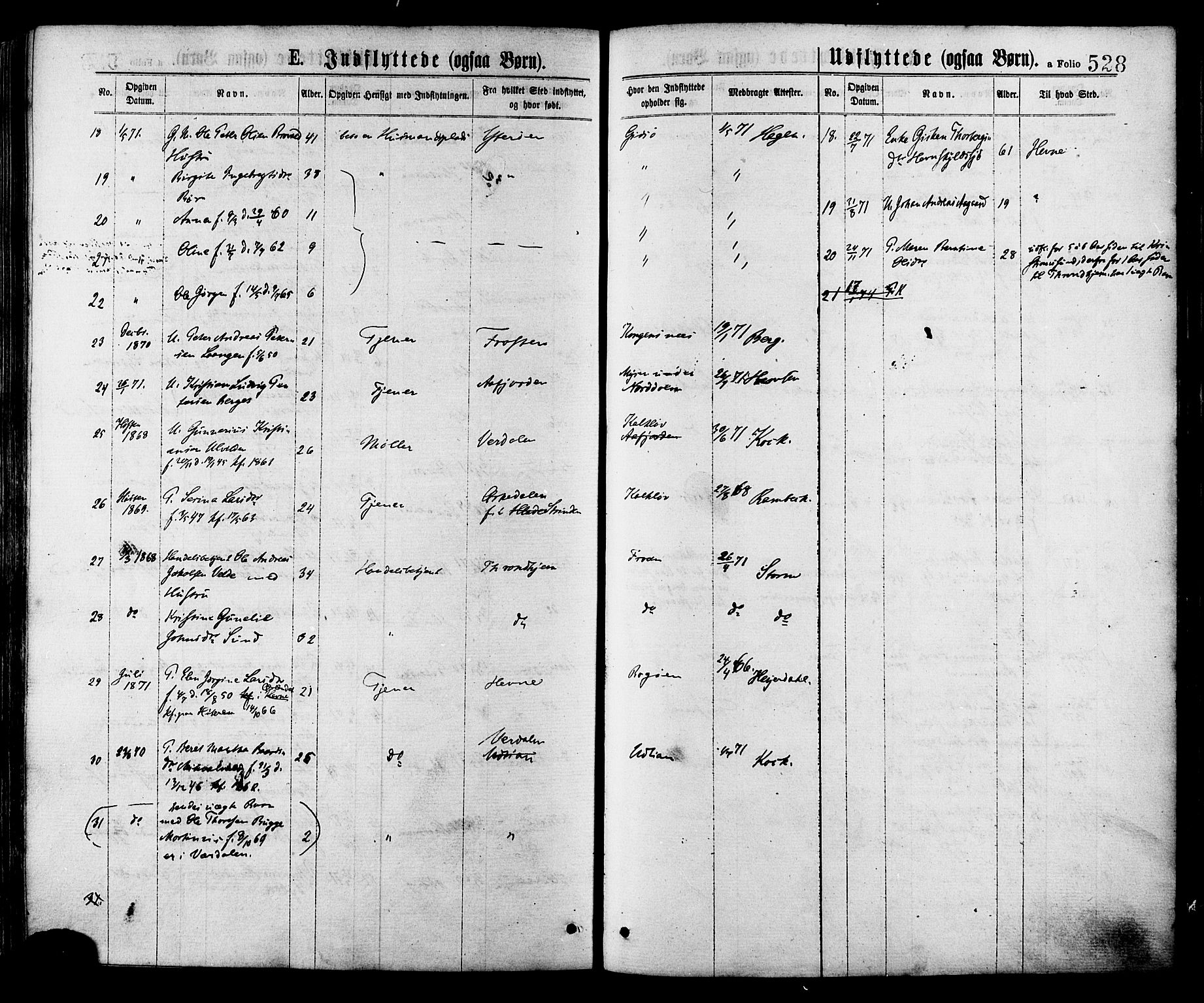 Ministerialprotokoller, klokkerbøker og fødselsregistre - Sør-Trøndelag, AV/SAT-A-1456/634/L0532: Parish register (official) no. 634A08, 1871-1881, p. 528